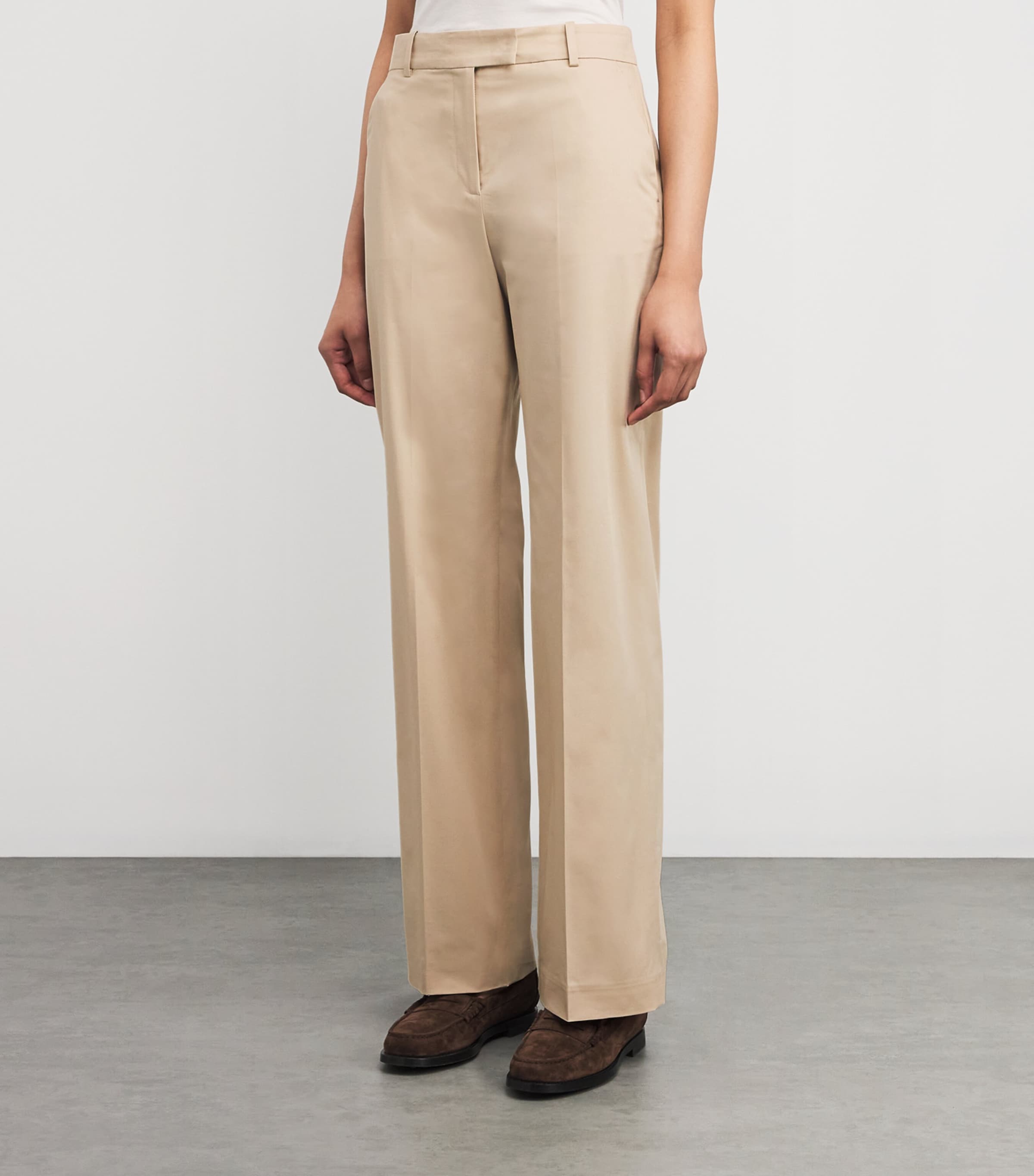 Cotton-Blend Straight Trousers SABBIA Image 3