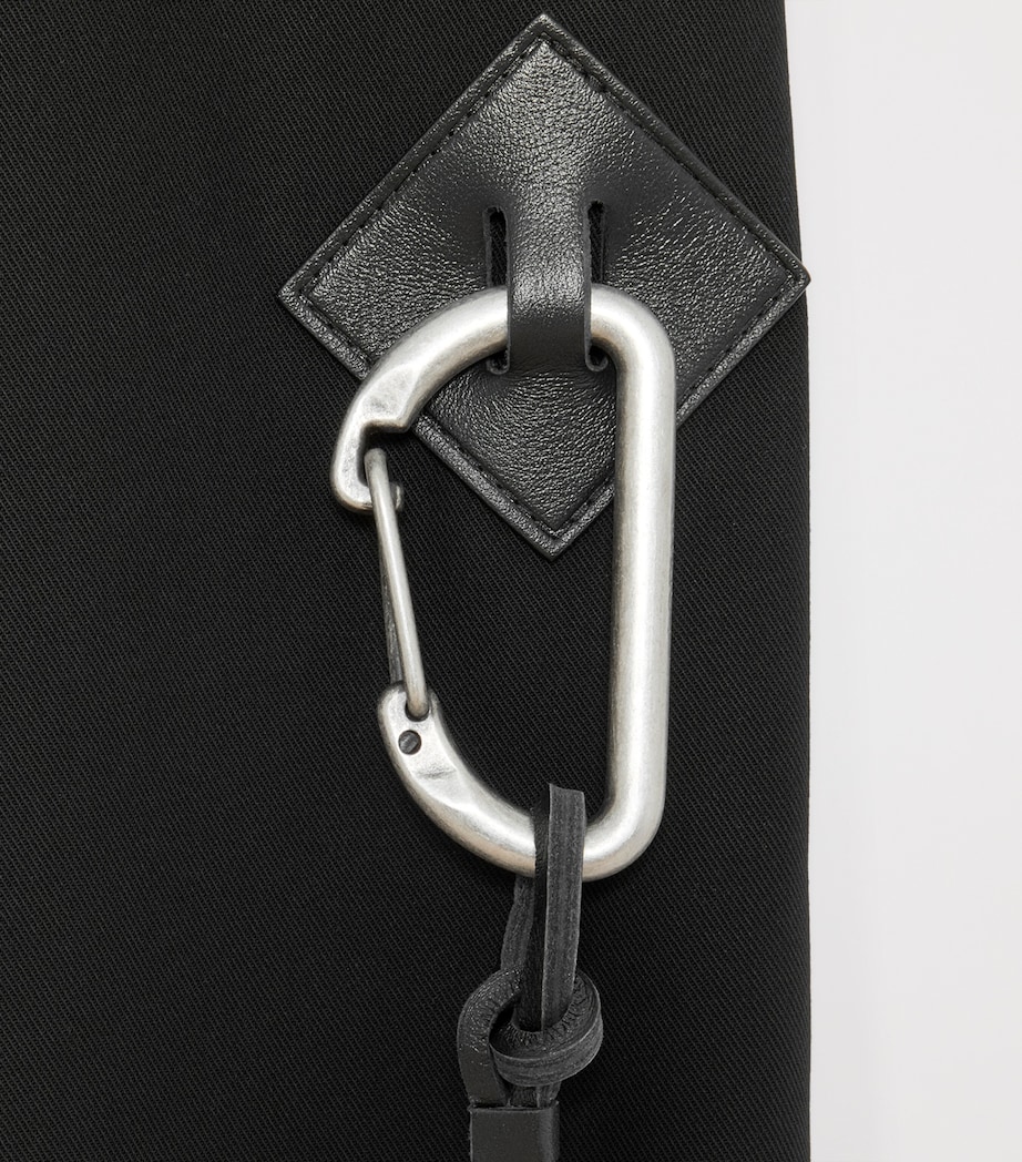 Cotton Buckle-Detail Pleated Trousers BLACK Image 3