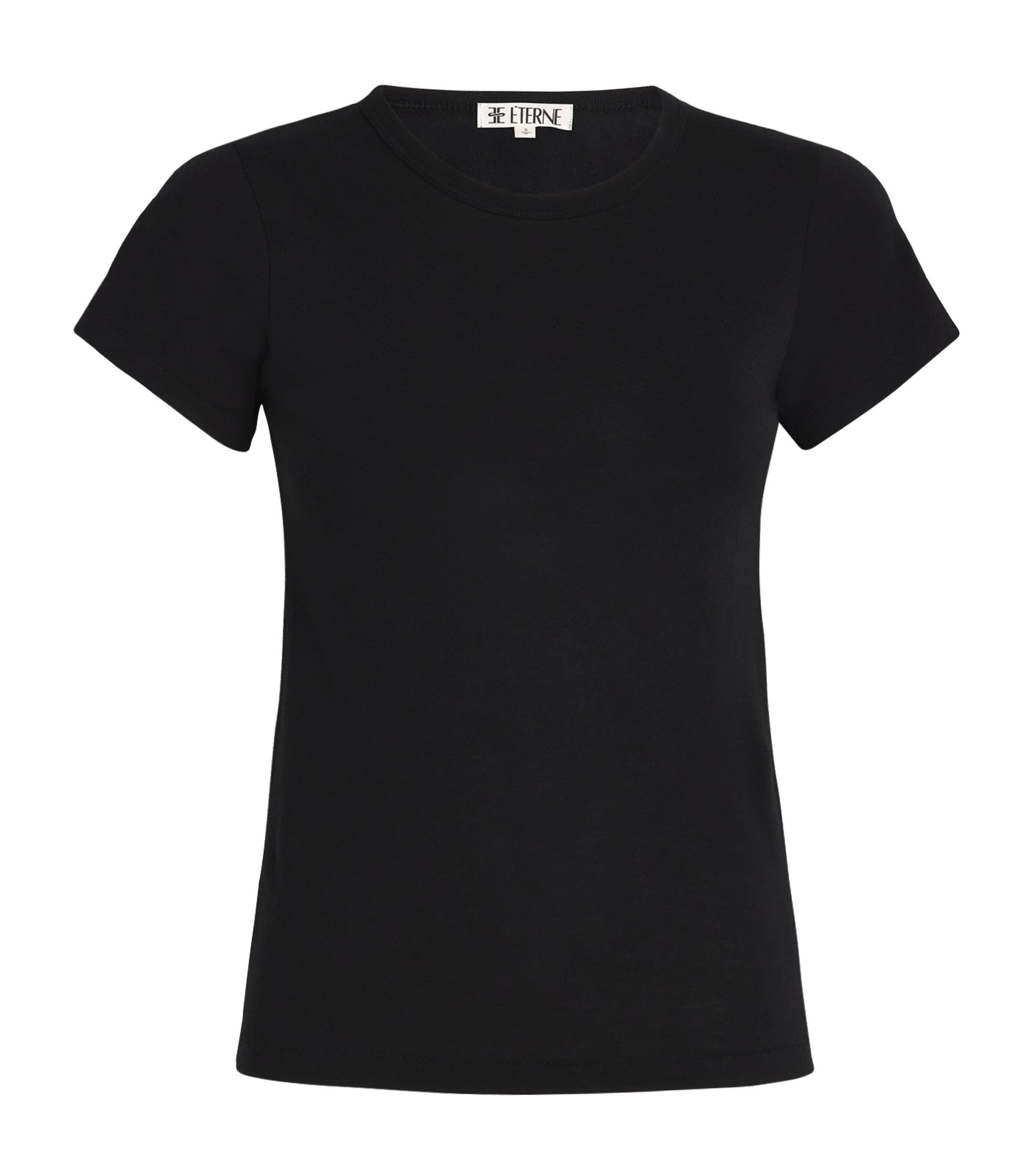 ÉTERNE Womens Cotton-Modal Baby T-Shirt Black Image 1