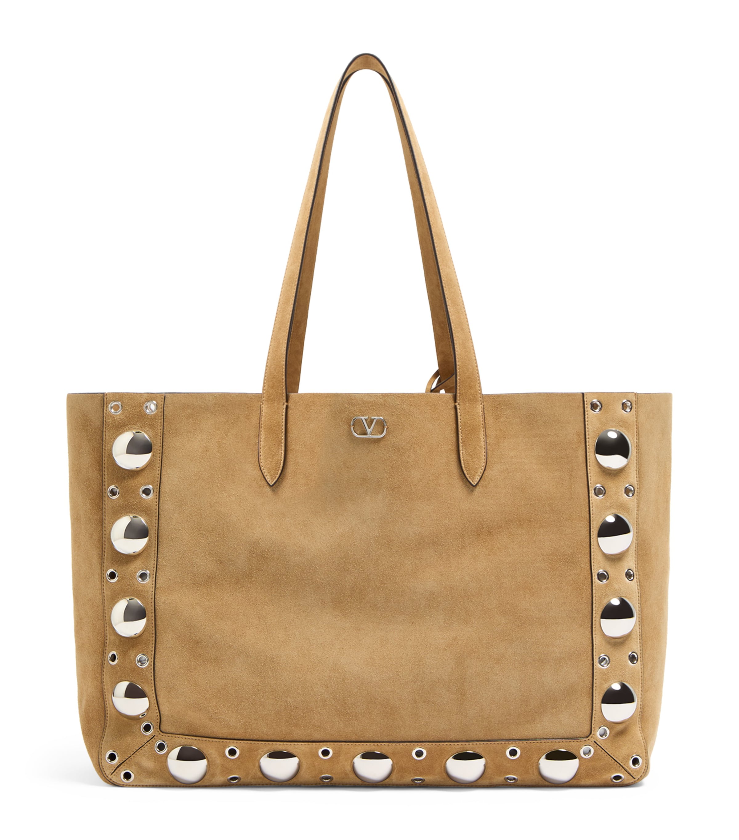 Valentino Nellcote Large Suede Leather Tote In Brown