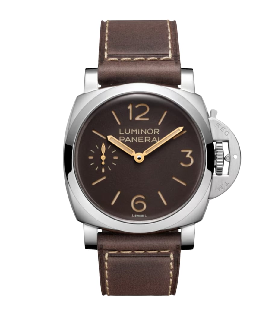 Panerai Stainless Steel Luminor Tre Giorni Watch 44mm Brown Image 1