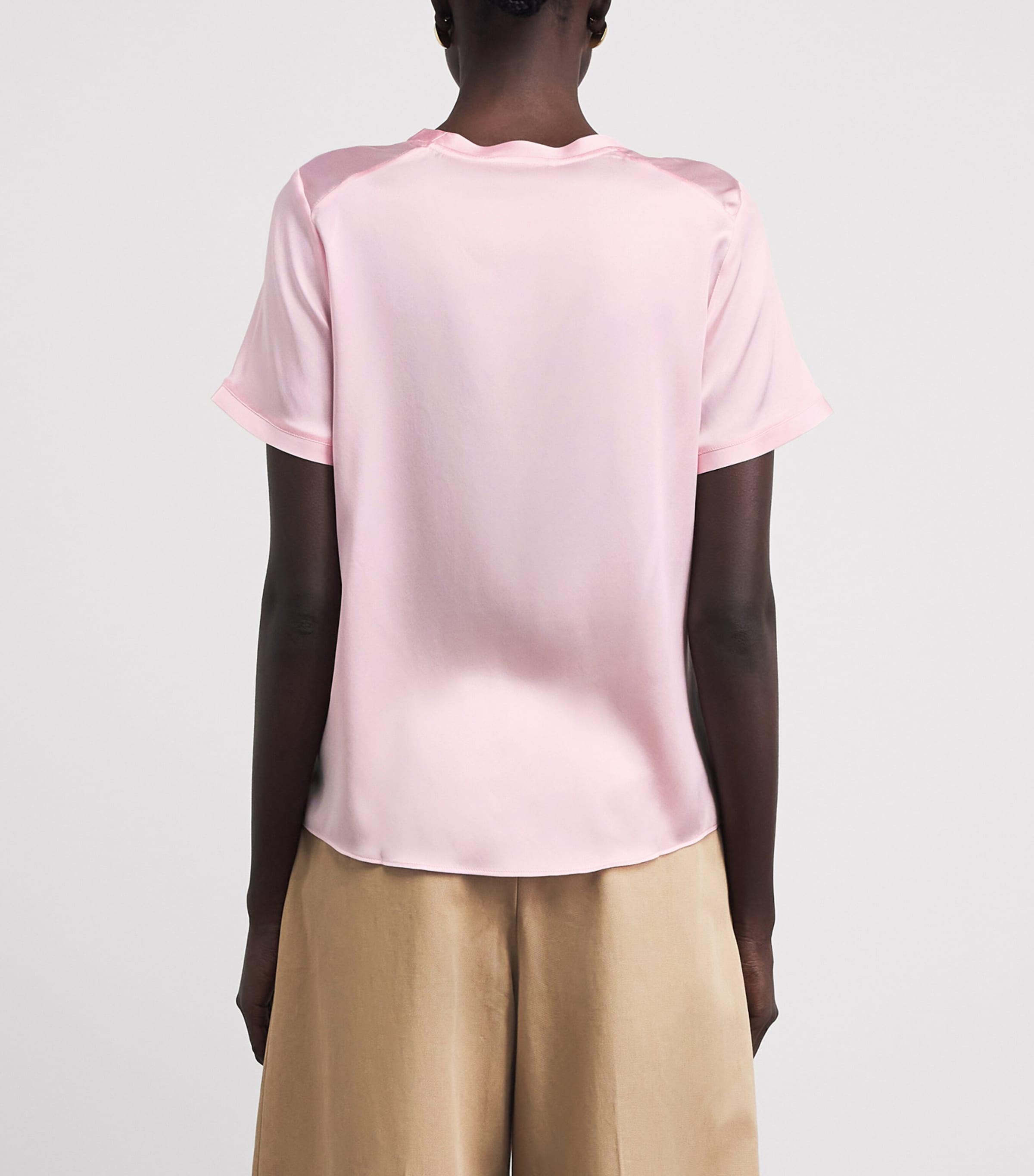 Maje Womens Silk T-Shirt Blouse Pink Image 5