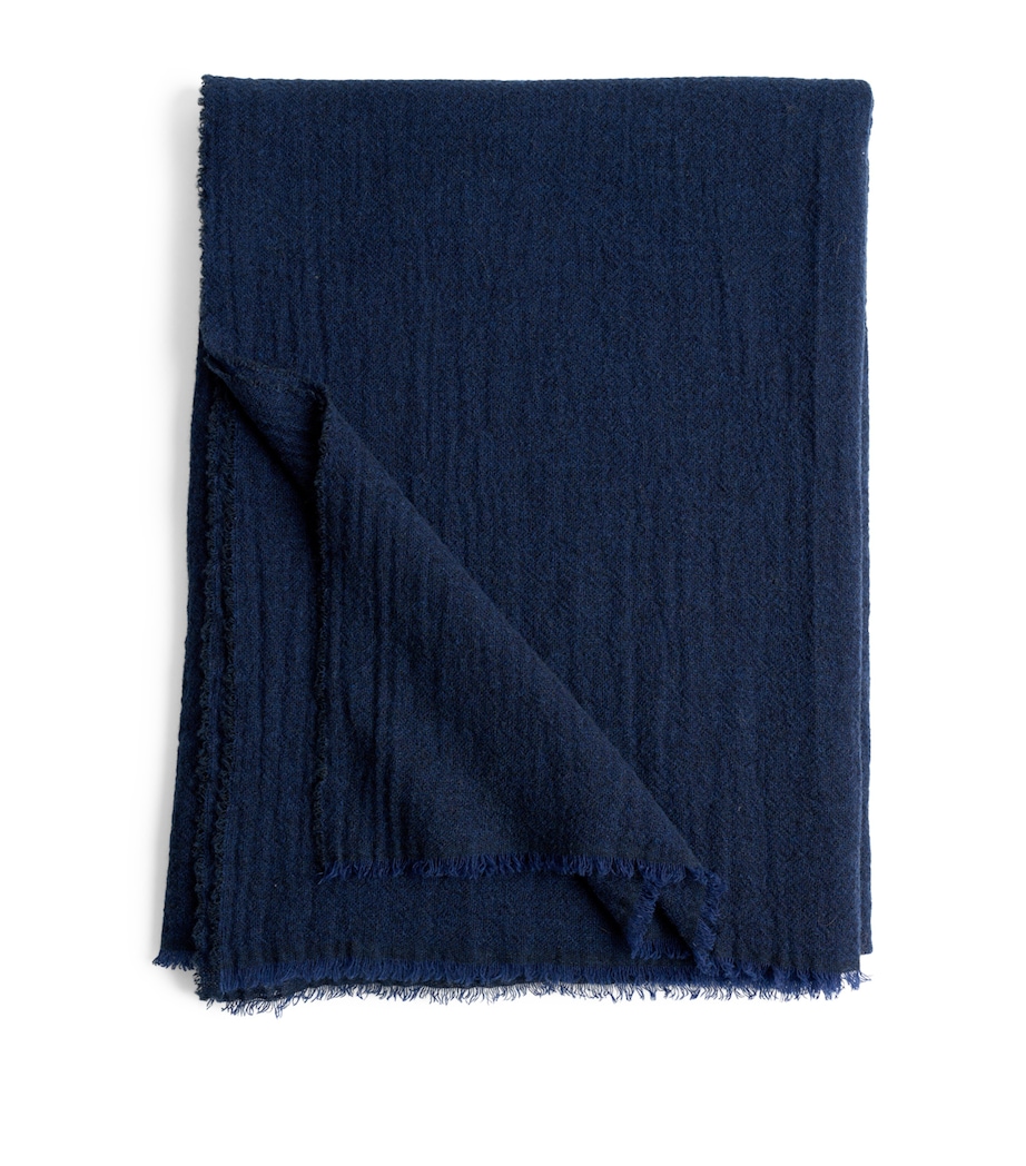 Cashmere Woven Esra Throw (200cm x 140cm) INDIGO Image 1