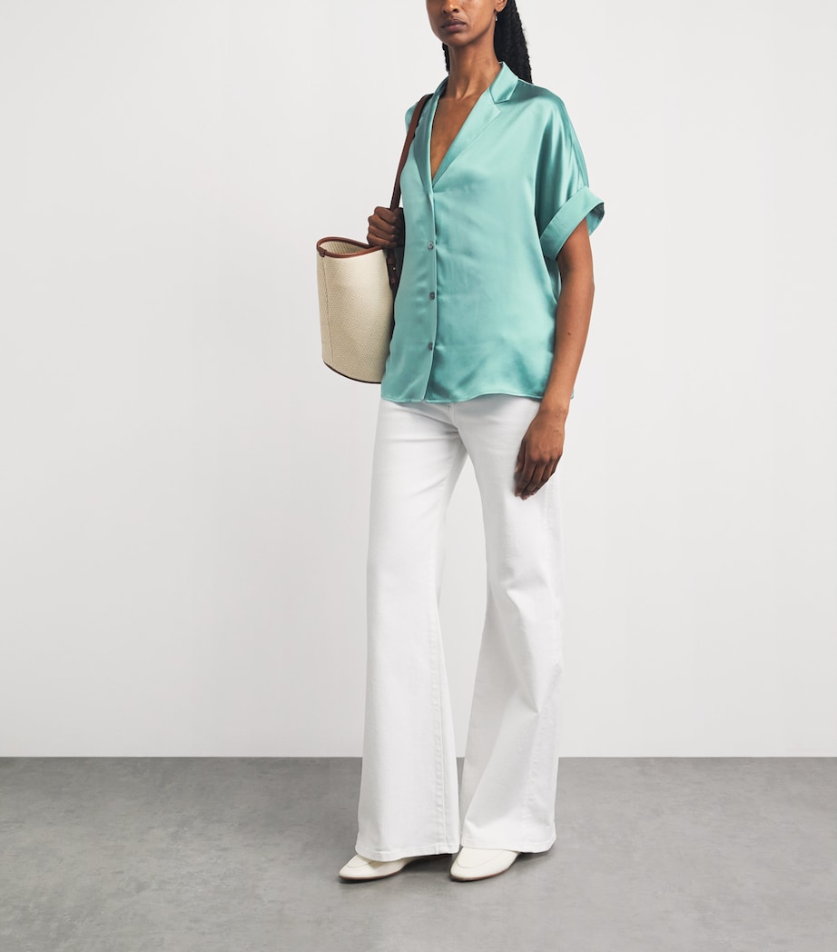 Eleventy Womens Silk Short-Sleeve Shirt Giada Image 2