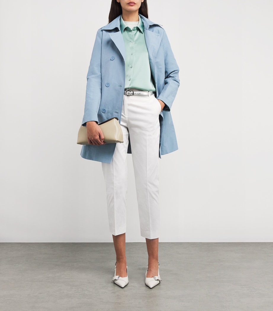 Double-Breasted Trench Coat LIGHT BLUE Image 2