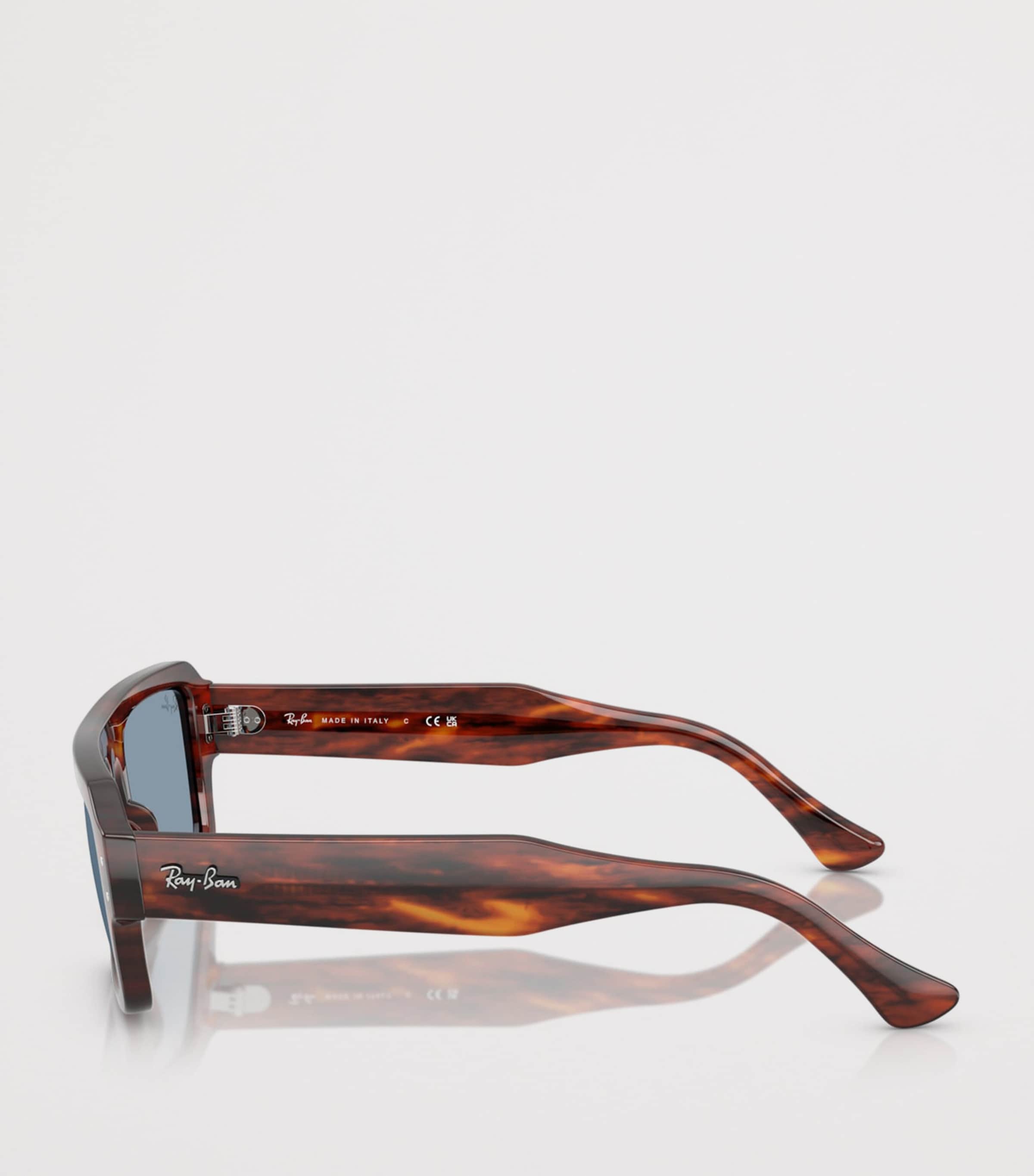 Ray-Ban Tortoiseshell Flacko Rectangular Sunglasses Image 3