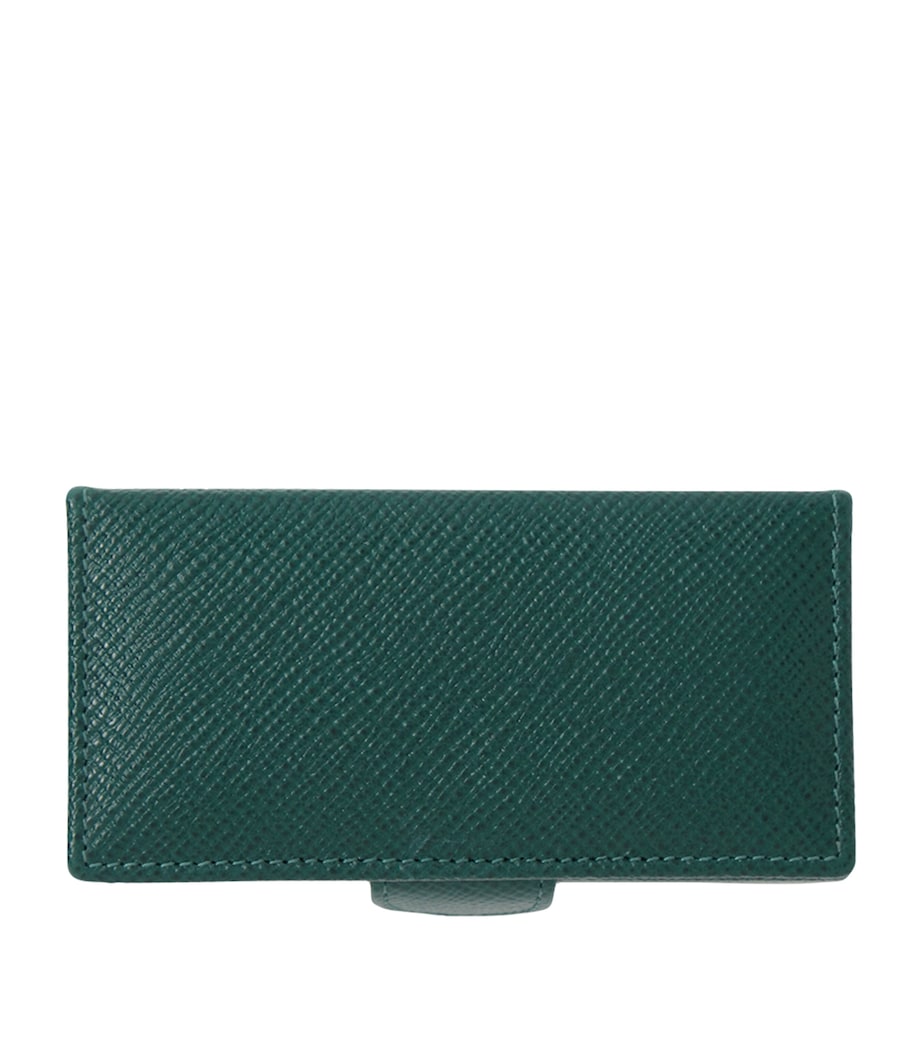 Smythson Panama Leather Cufflink Box Forest Green Image 3