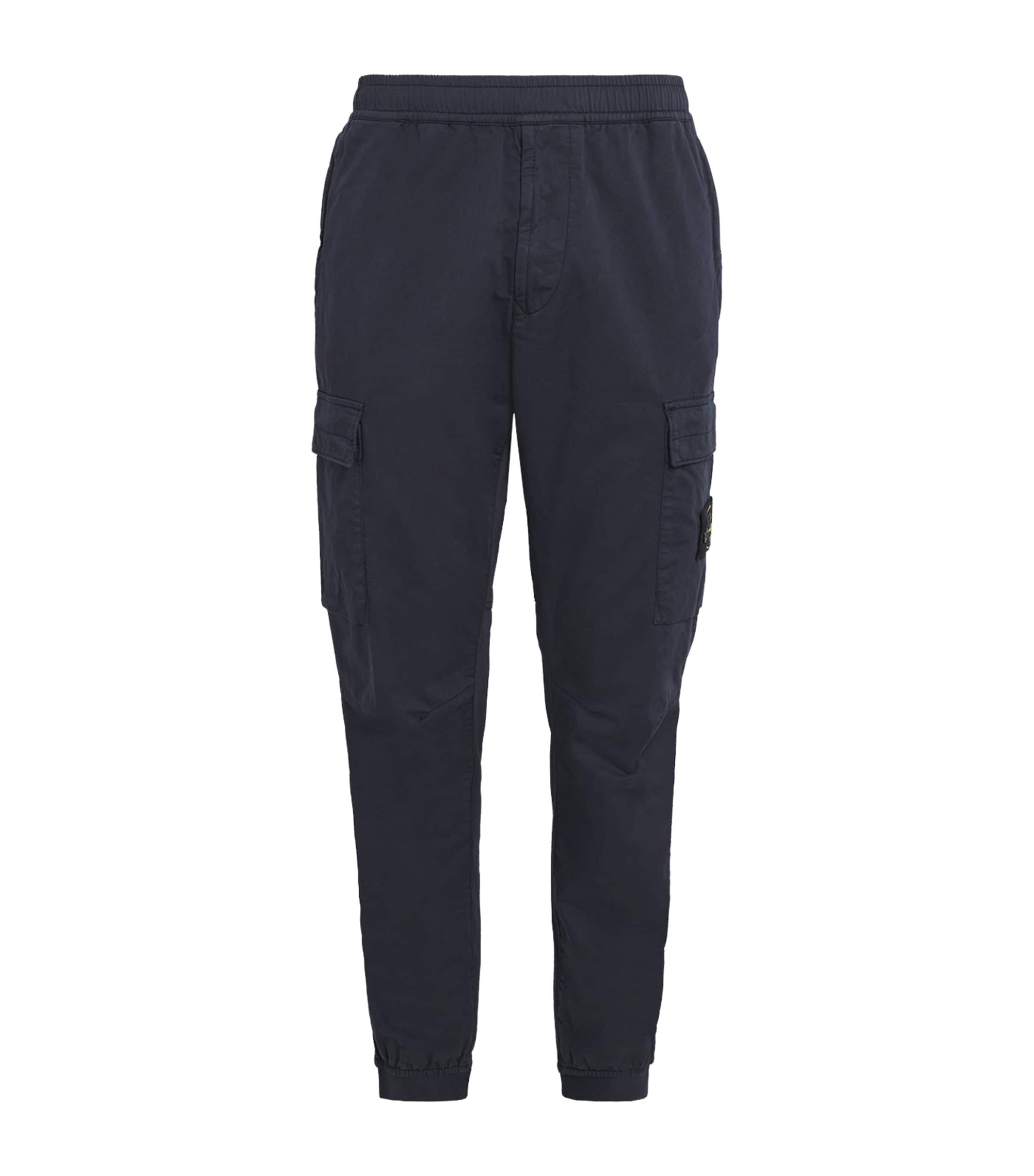 Stone Island Cotton-blend Cargo Trousers In Blue