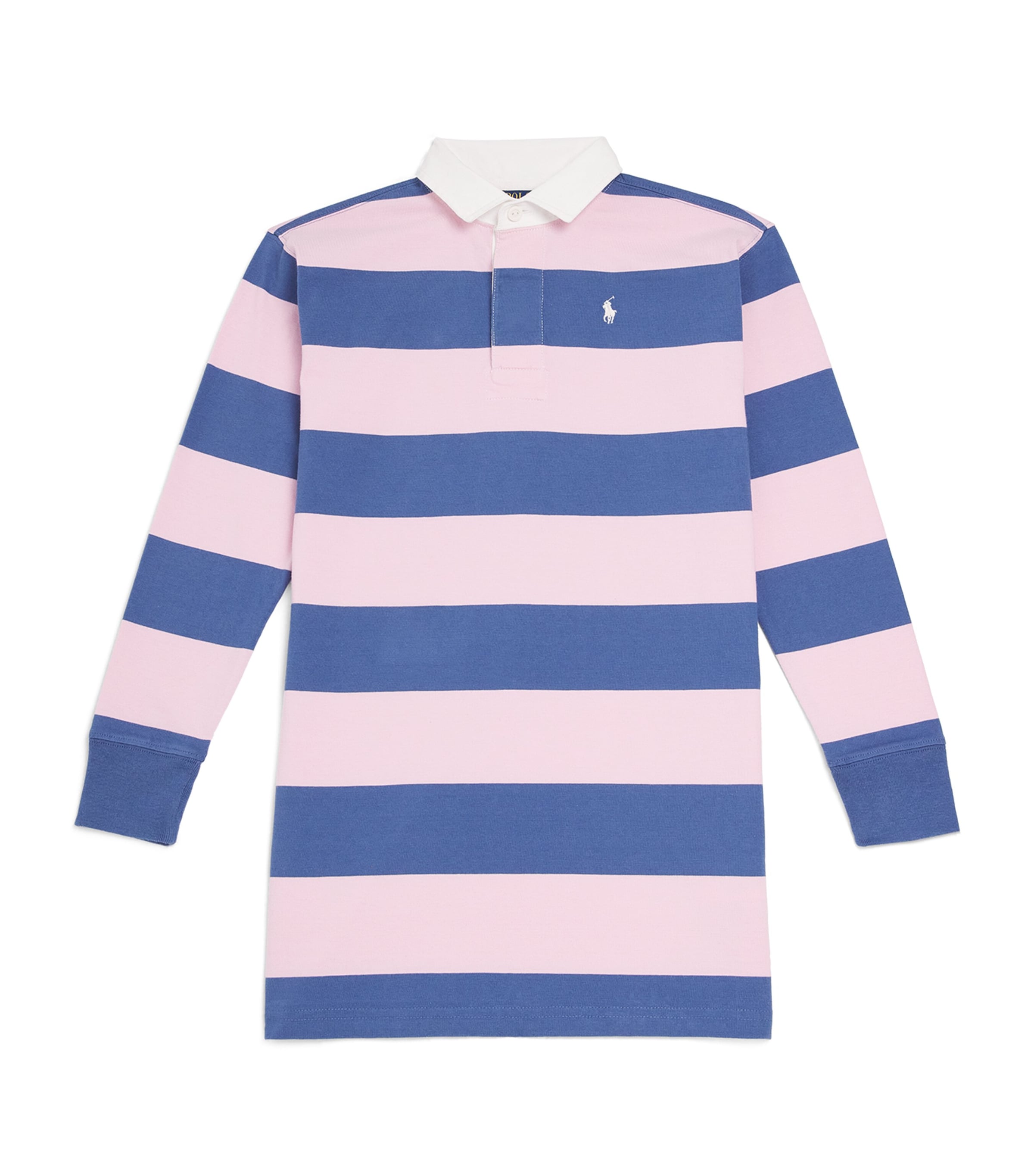 Ralph Lauren Cotton Striped Polo Dress In Pink