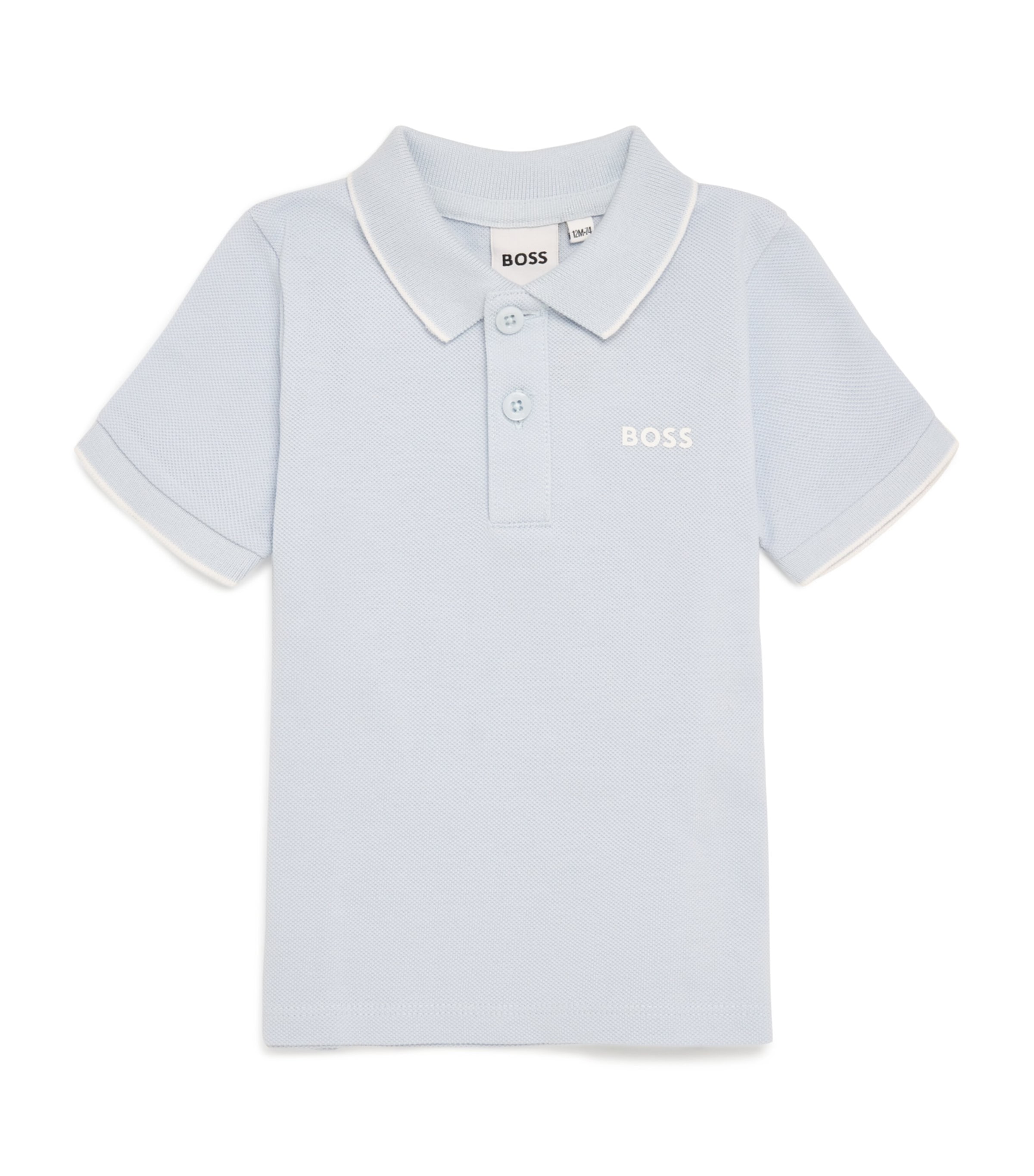 Cotton Piqué Logo Polo Shirt (3 Months-3 Years) PALE BLUE Image 1
