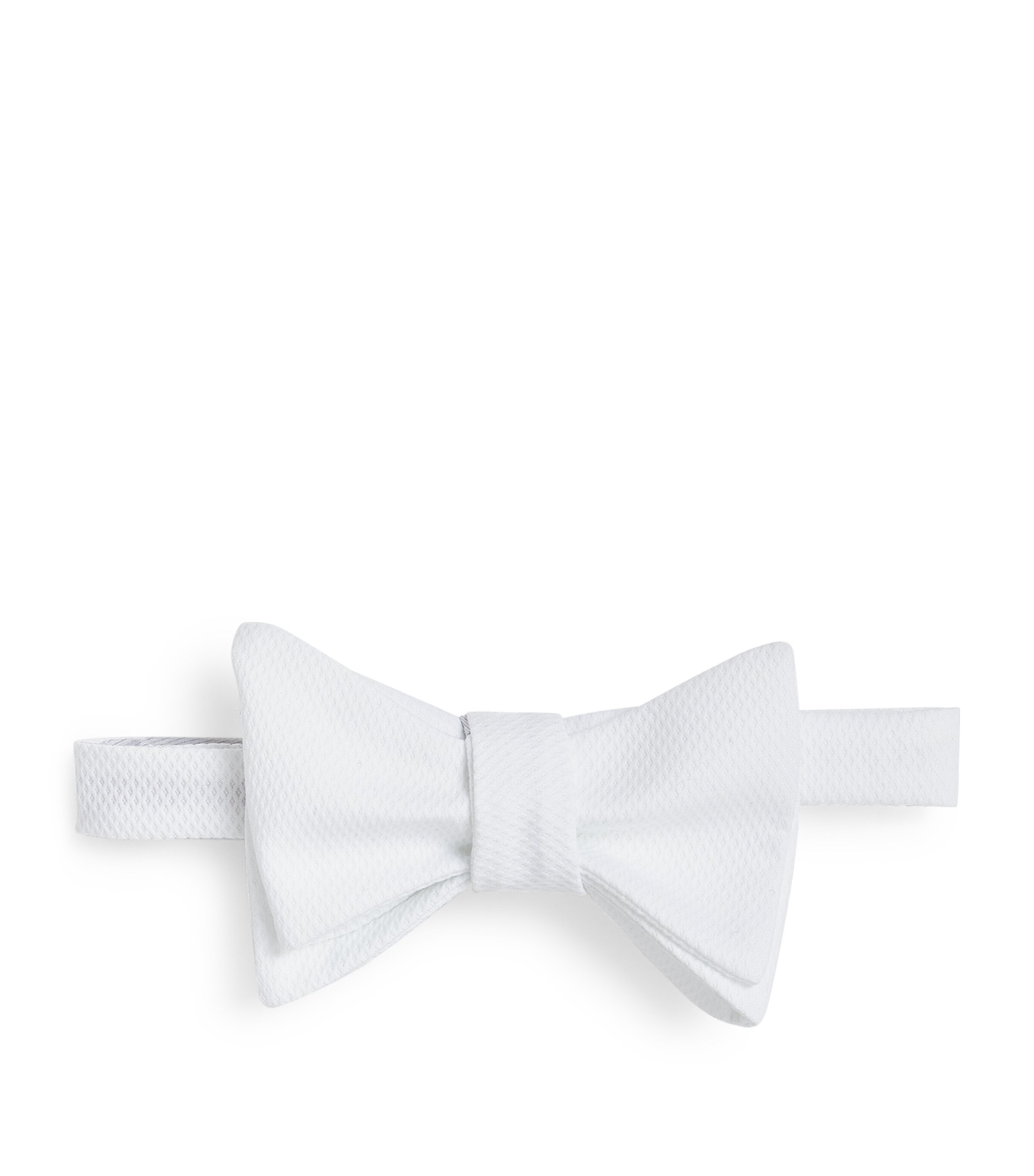 Cotton Piqué Bow Tie WHITE Image 4