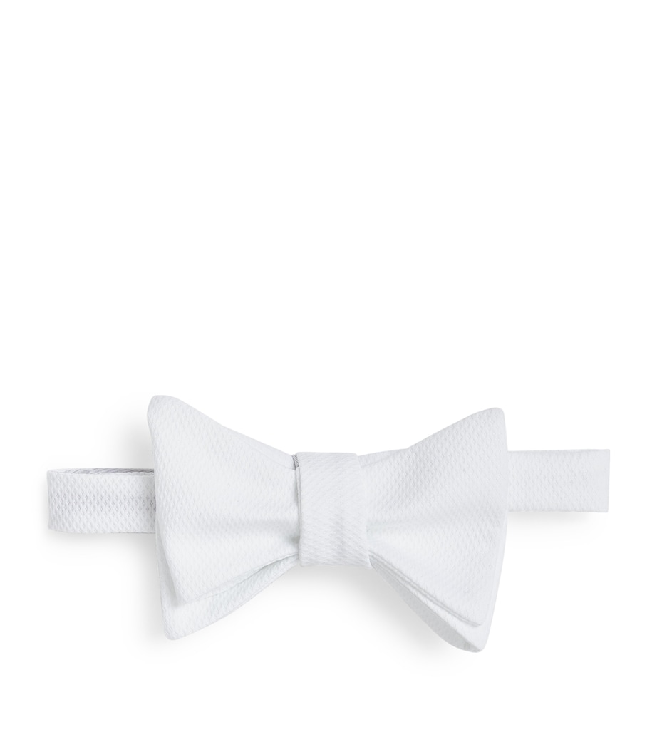 Cotton Piqué Bow Tie WHITE Image 4