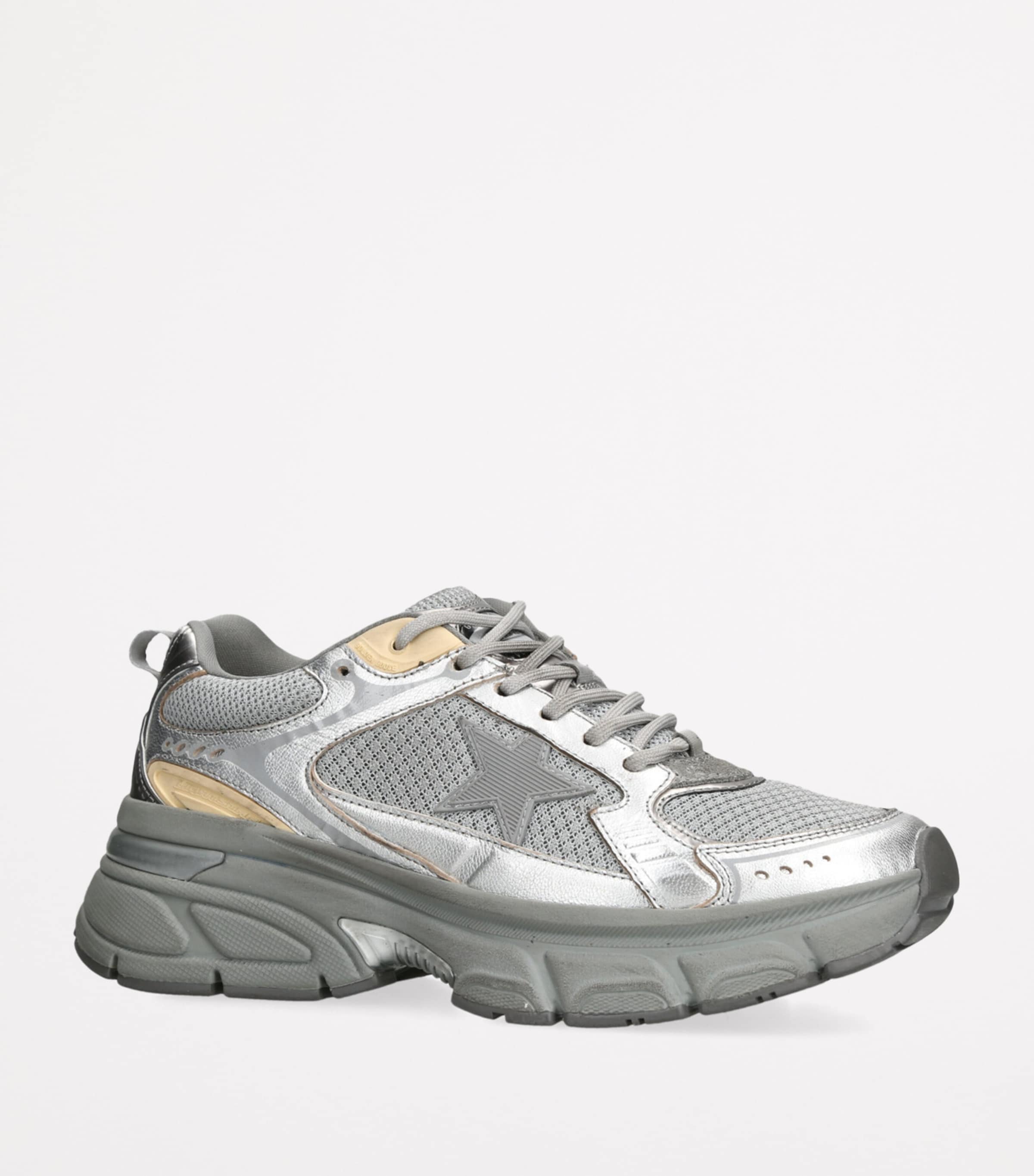 Leather Lightstar Low-Top Sneakers SILVER COM Image 3