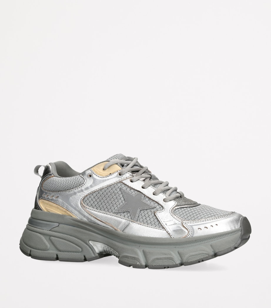 Leather Lightstar Low-Top Sneakers SILVER COM Image 3