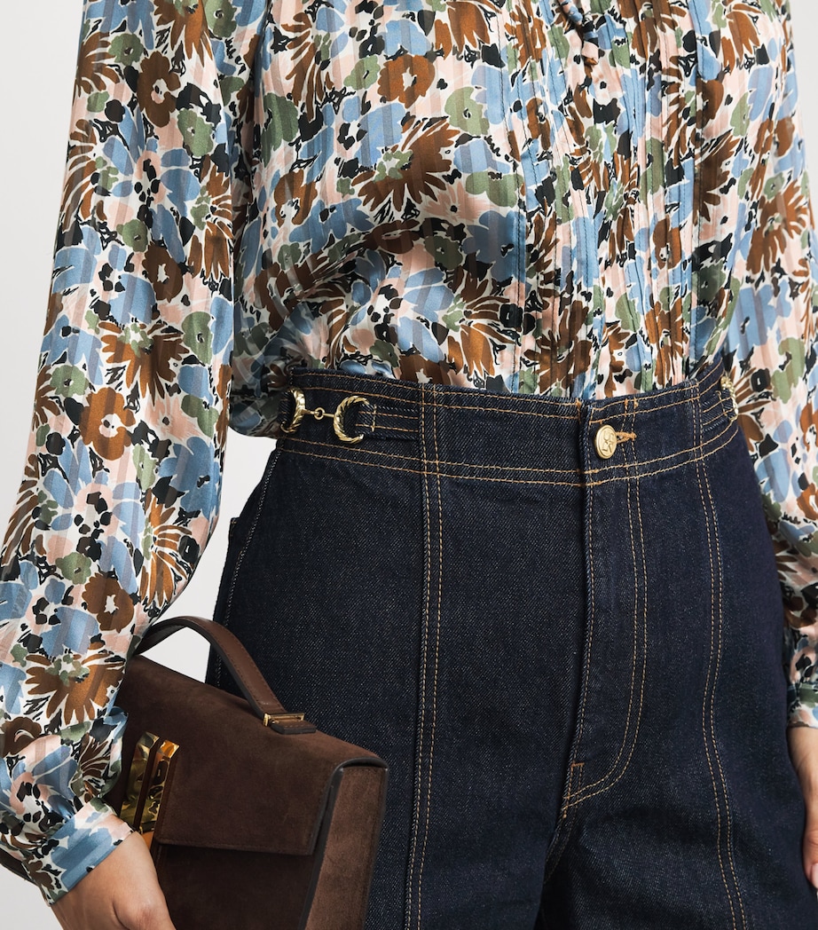 Silk Floral Linds Blouse M0211 LAKE MIST MULT Image 6