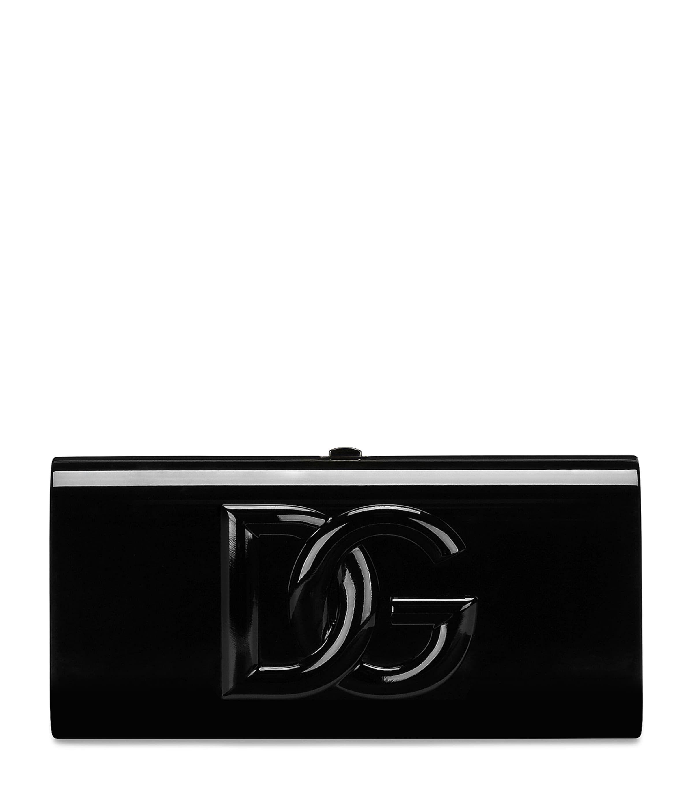 Dolce & Gabbana Clutch Mit Logo-applikation In Schwarz