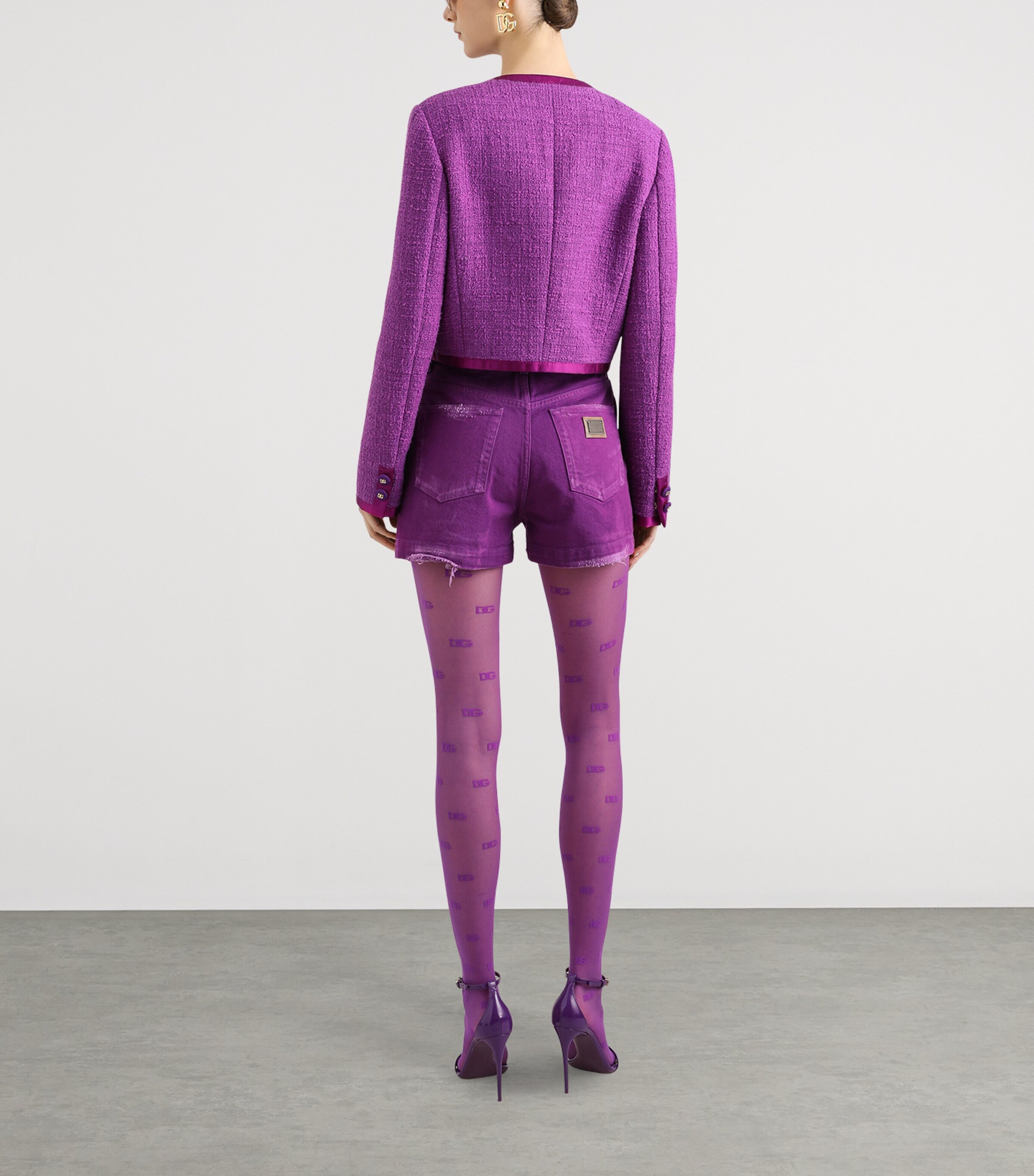 Tweed Jacket F0571-PURPLE Image 5