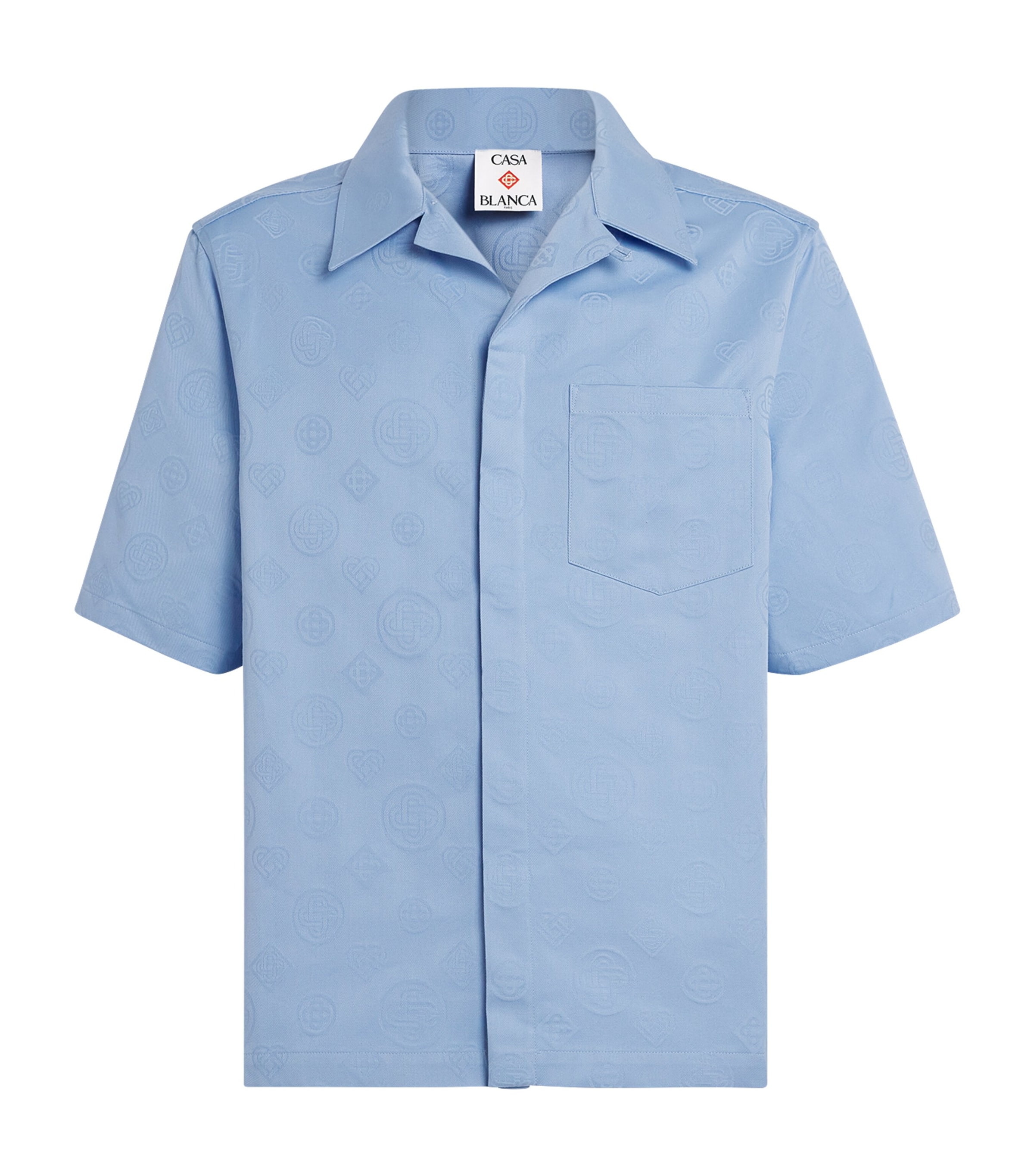 Casablanca Mens Cotton Monogram Shirt Light Blue Image 1