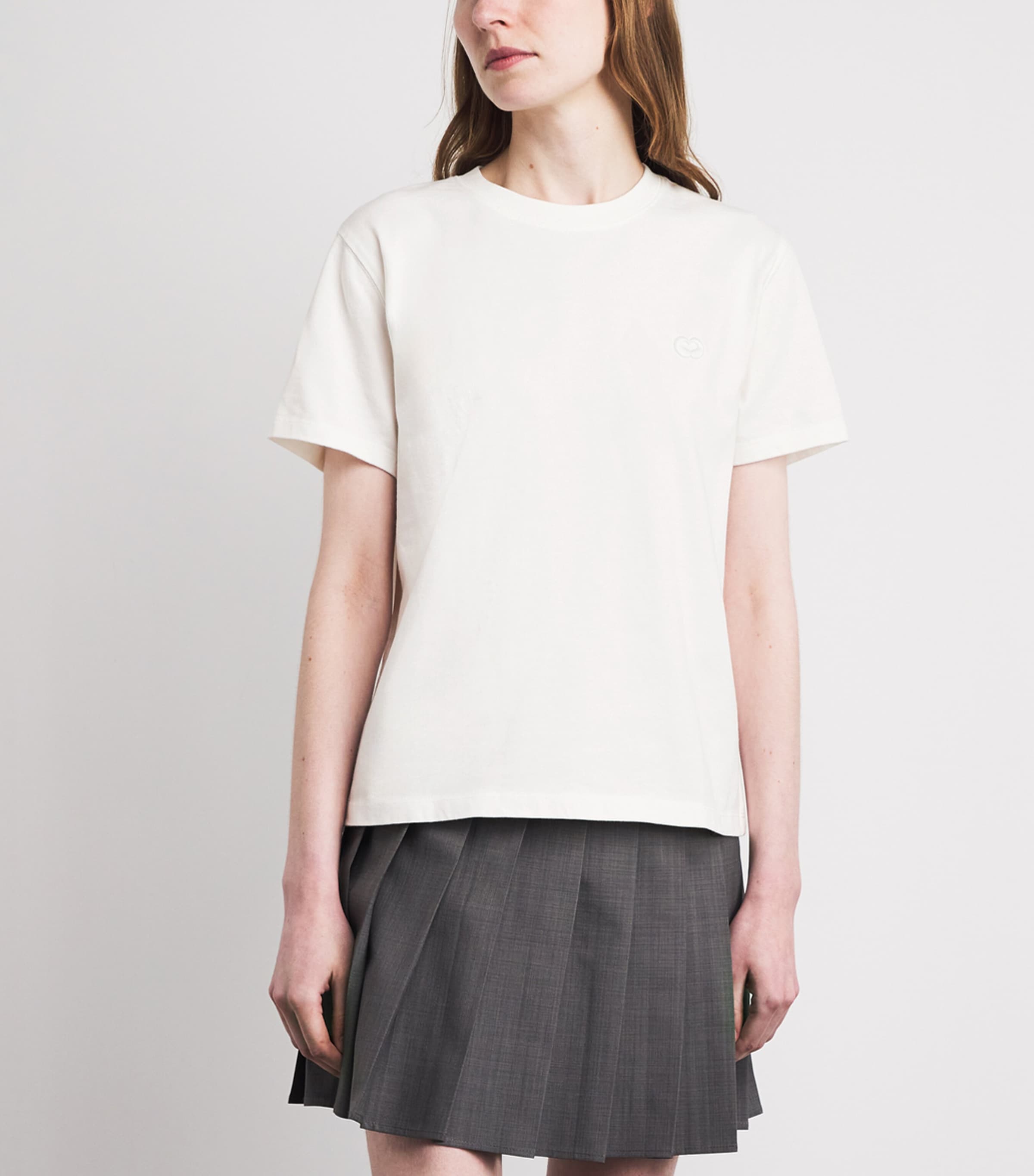 Maje Womens Cotton Embroidered Logo T-Shirt White Image 4