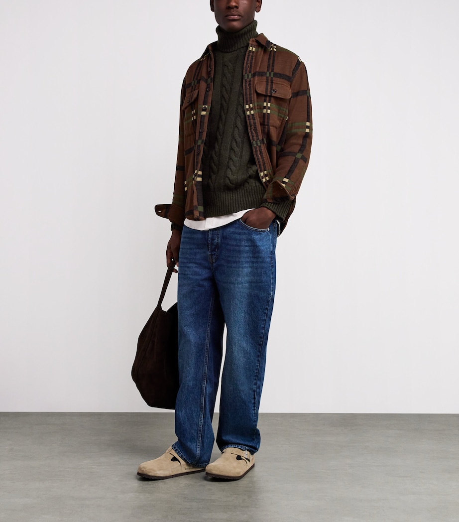 Wool-Cashmere Cable-Knit Rollneck Sweater GREEN Image 2
