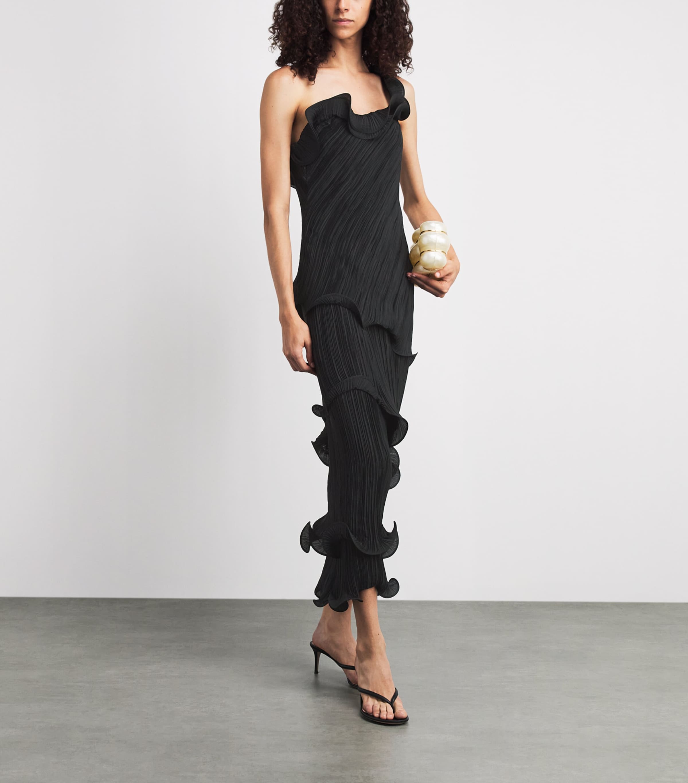 Cult Gaia Womens Pleated Payton Gown Black Image 2
