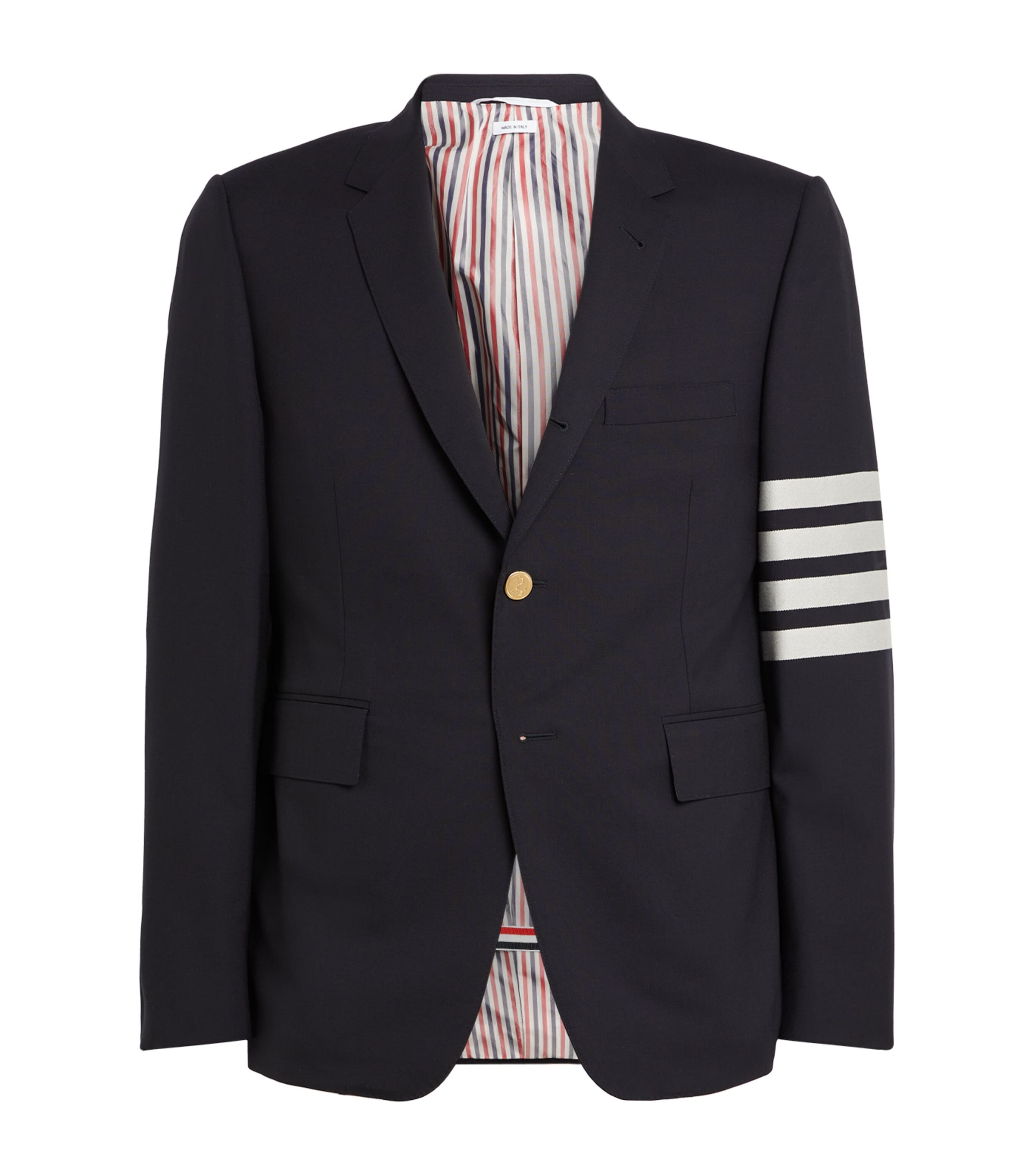 Shop Thom Browne Wool -bar Stripe Blazer In Navy