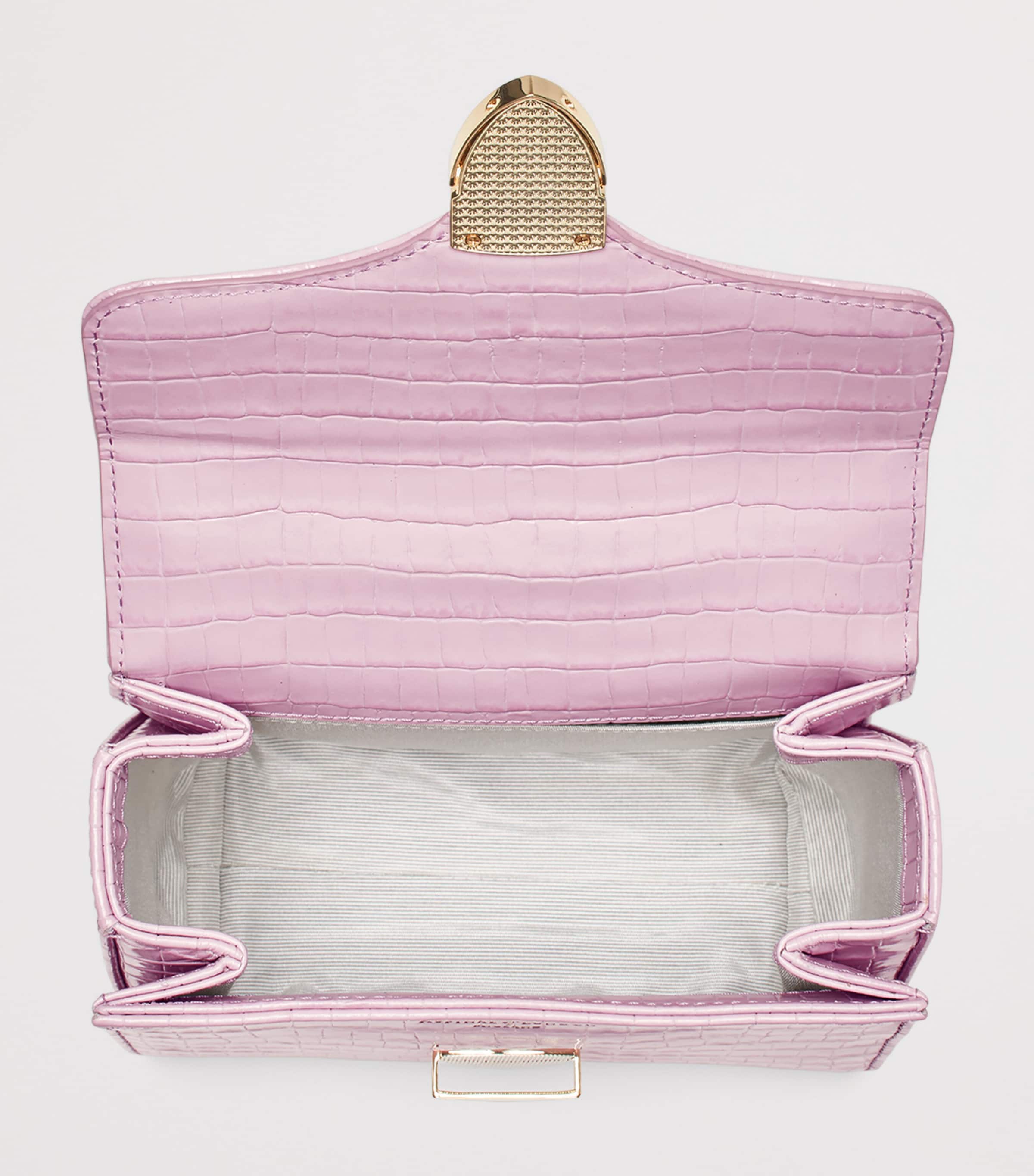 Aspinal Of London Mini Leather Mayfair Top-Handle Bag Lilac Image 6