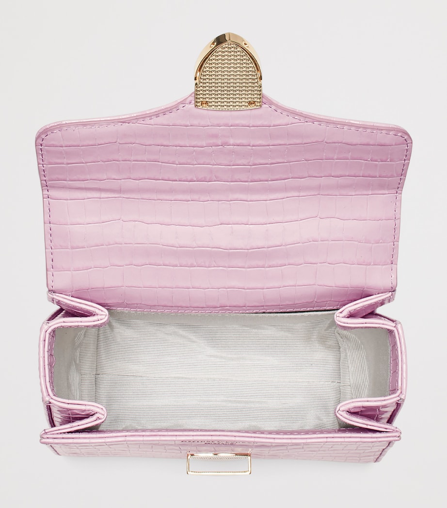 Aspinal Of London Mini Leather Mayfair Top-Handle Bag Lilac Image 6