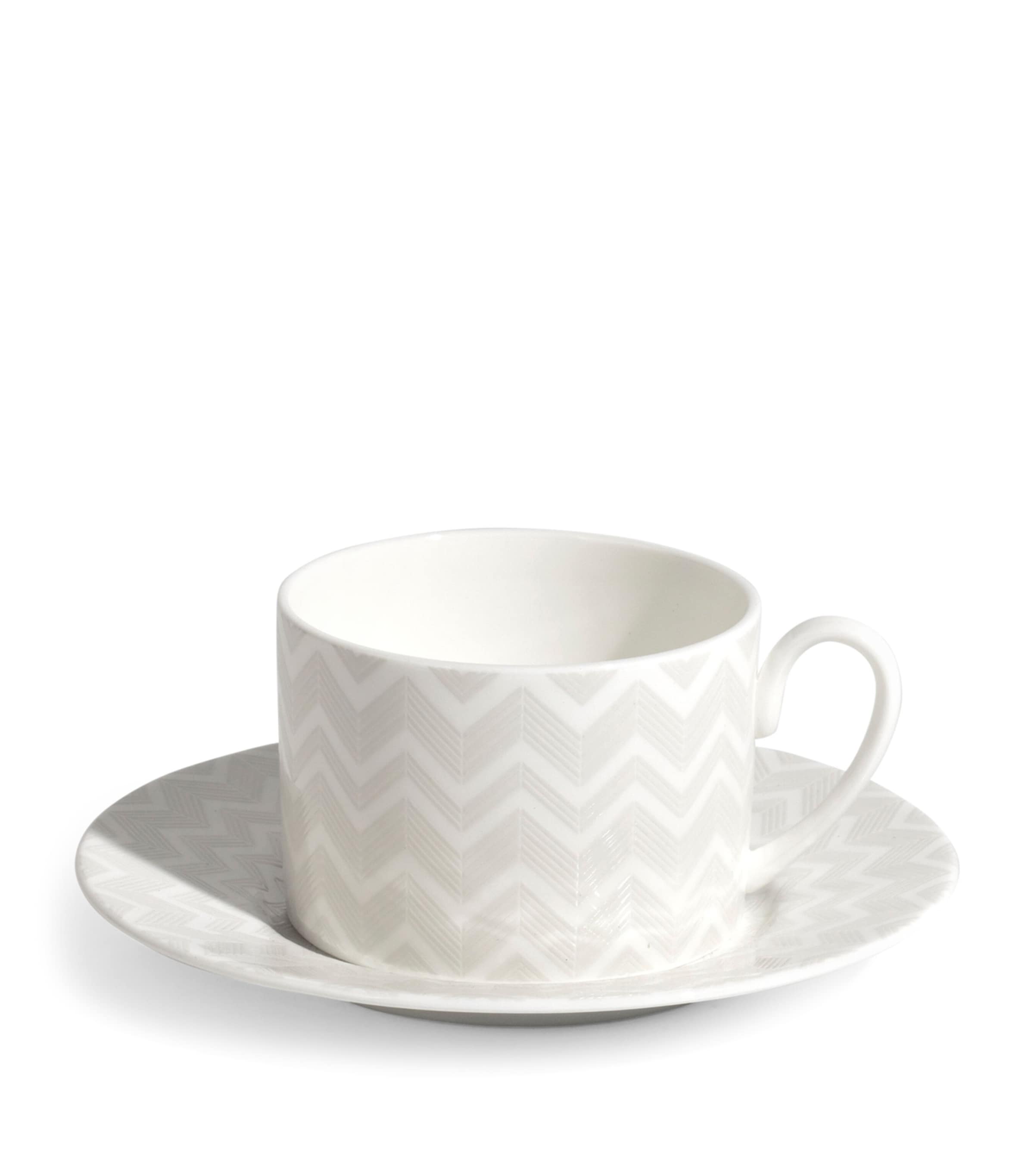 Missoni Zigzag Teacup And Saucer In White