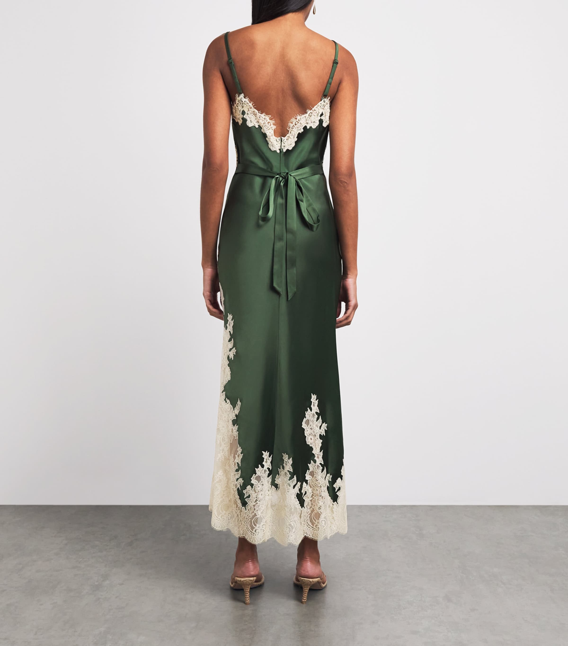 Alice+Olivia Womens Lace Julietta Maxi Dress Drk Frn/bscotti Image 4