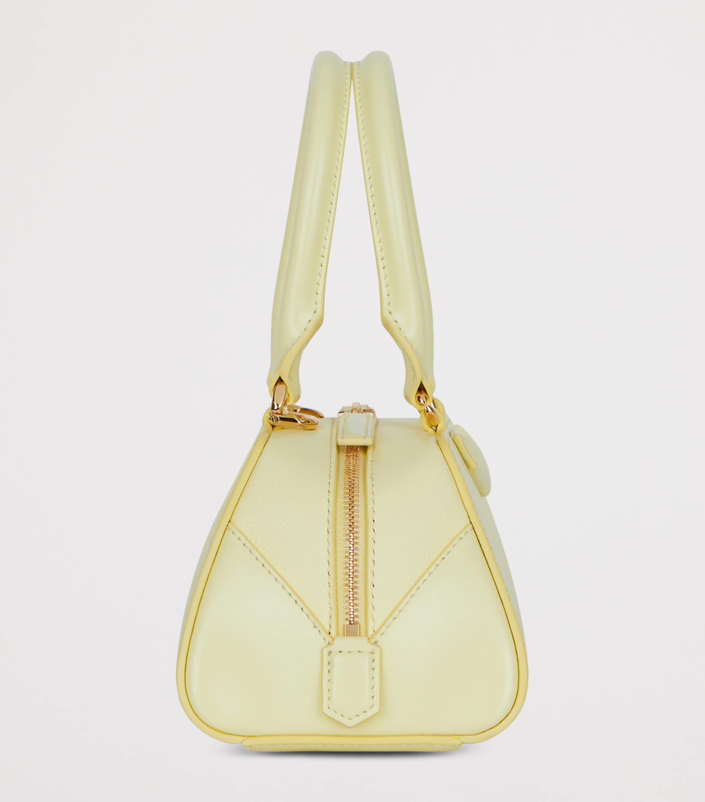 Mini Leather Antigona Cube East-West Top-Handle Bag BUTTER Image 3
