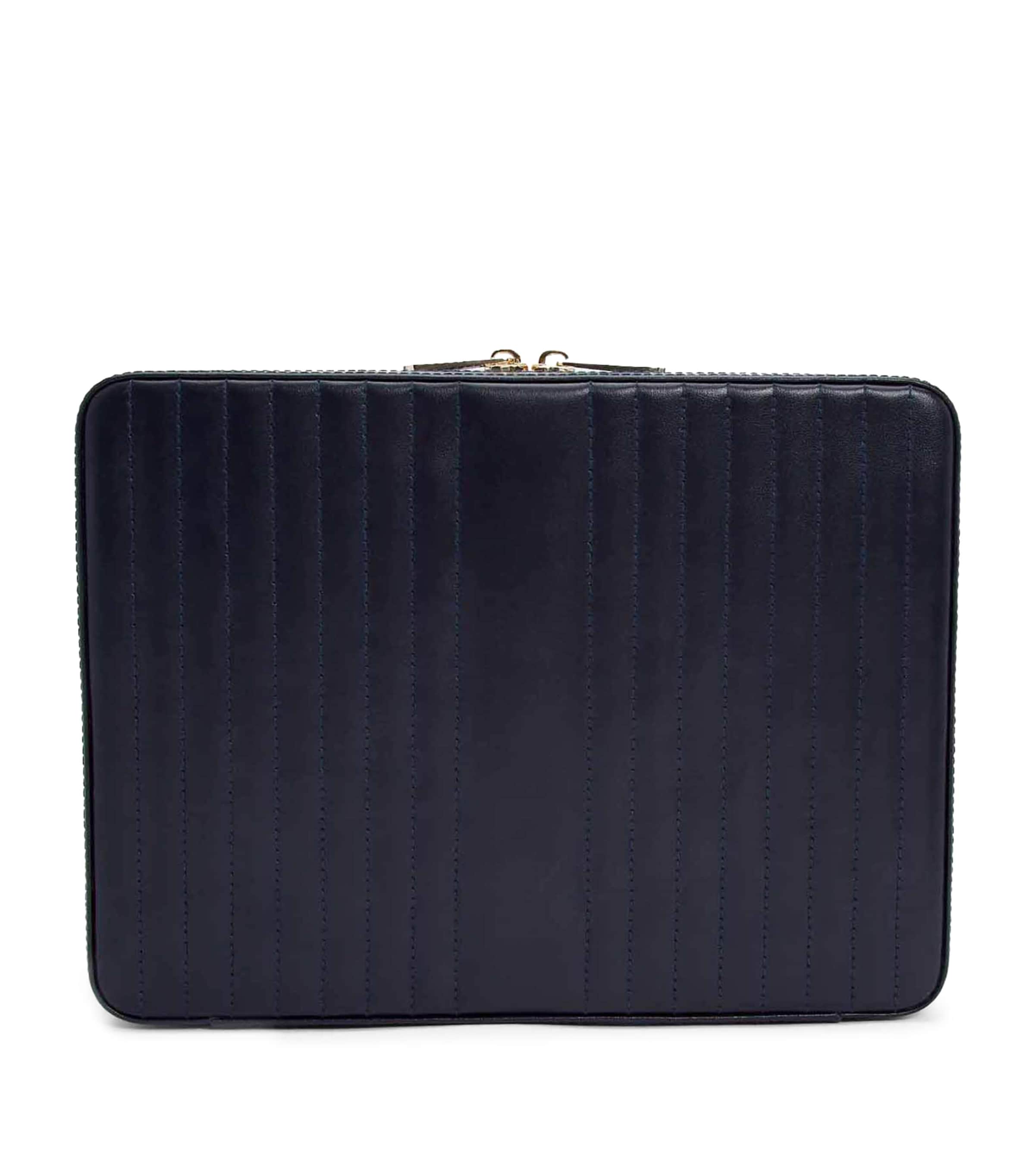 Large Leather Maria Jewellery Case NAVY Image 2