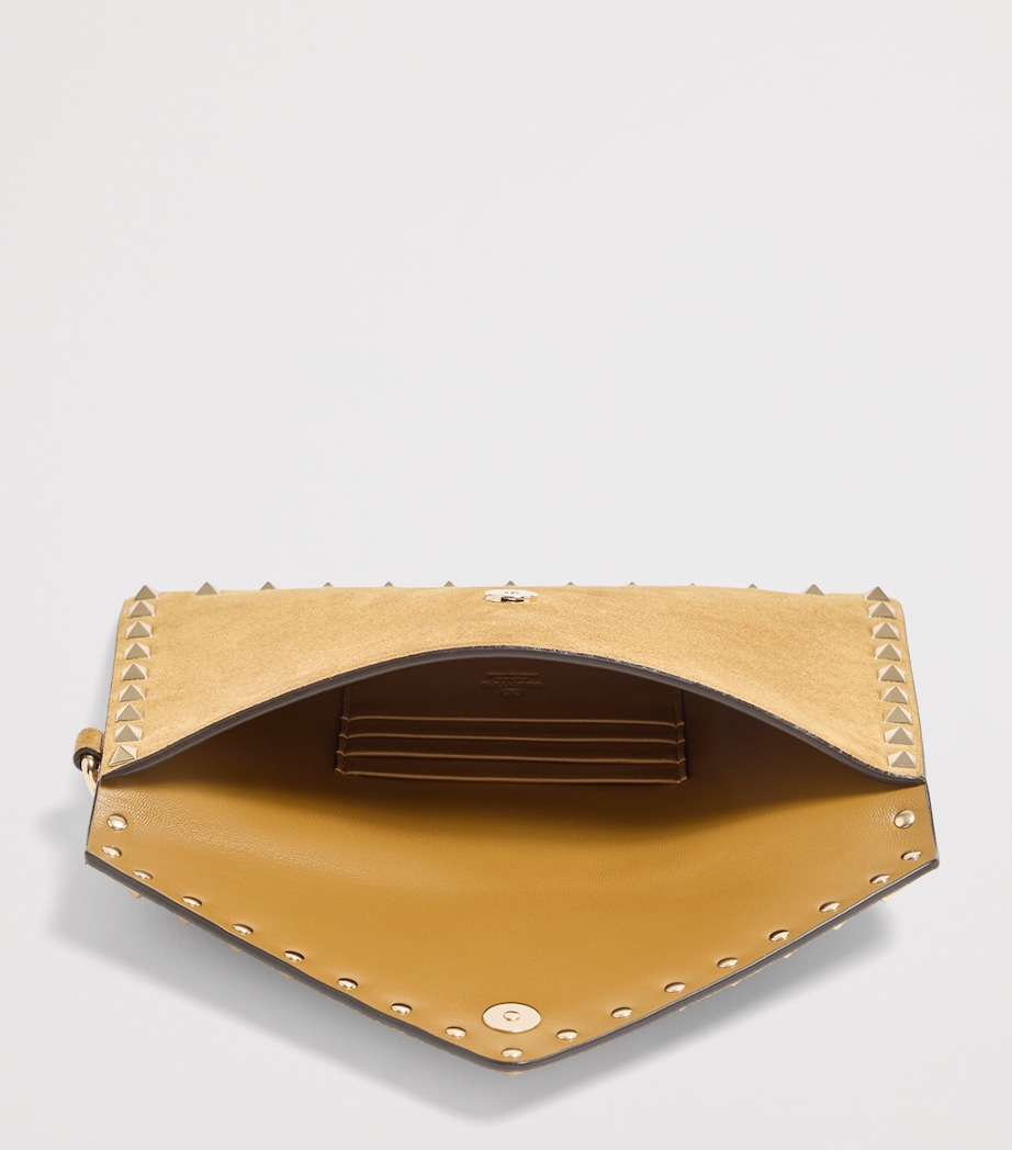 Valentino Garavani Suede Rockstud Clutch Bag Rdx Image 6