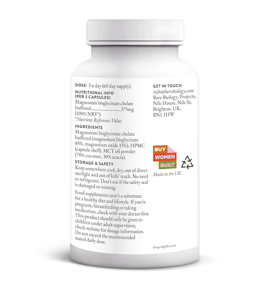 Bare Biology Ready & Rested Magnesium Bisglycinate (60 Capsules) Image 2