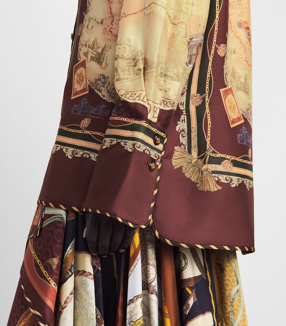Zimmermann Womens Silk Valiant Shirt Plum Scarf Image 3