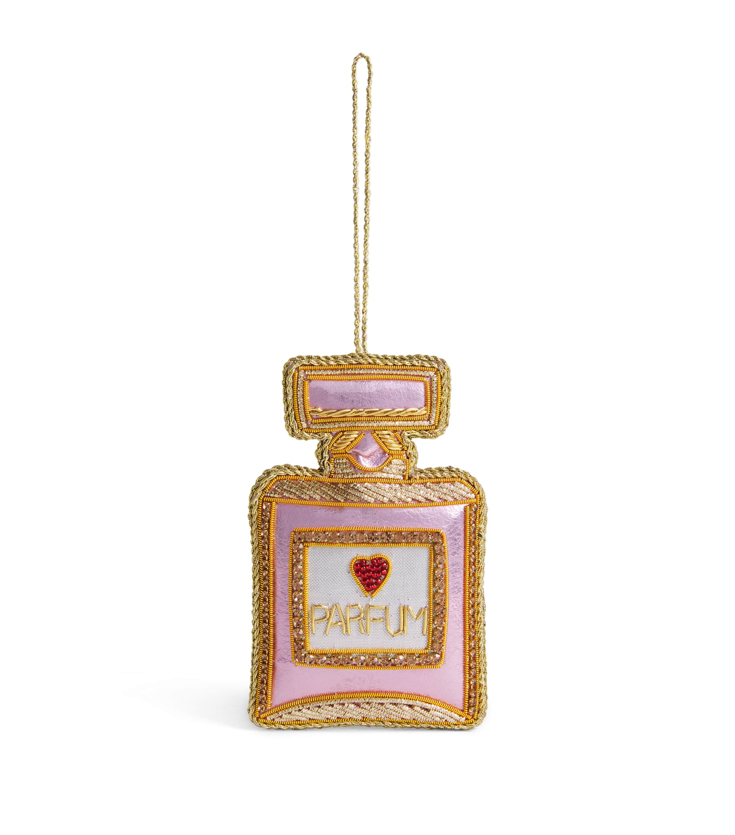 Tinker Tailor Faux Leather Perfume Tree Decoration Pink & Gold Image 1