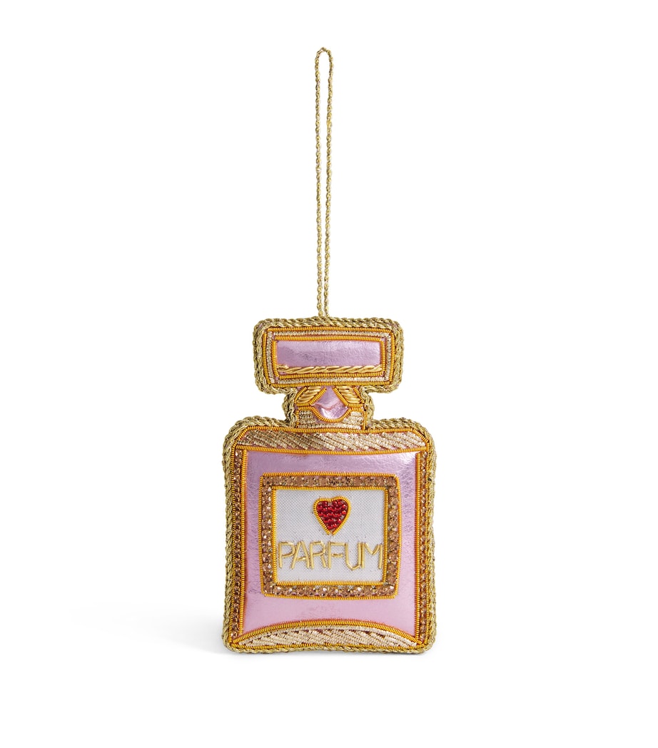 Tinker Tailor Faux Leather Perfume Tree Decoration Pink & Gold Image 1