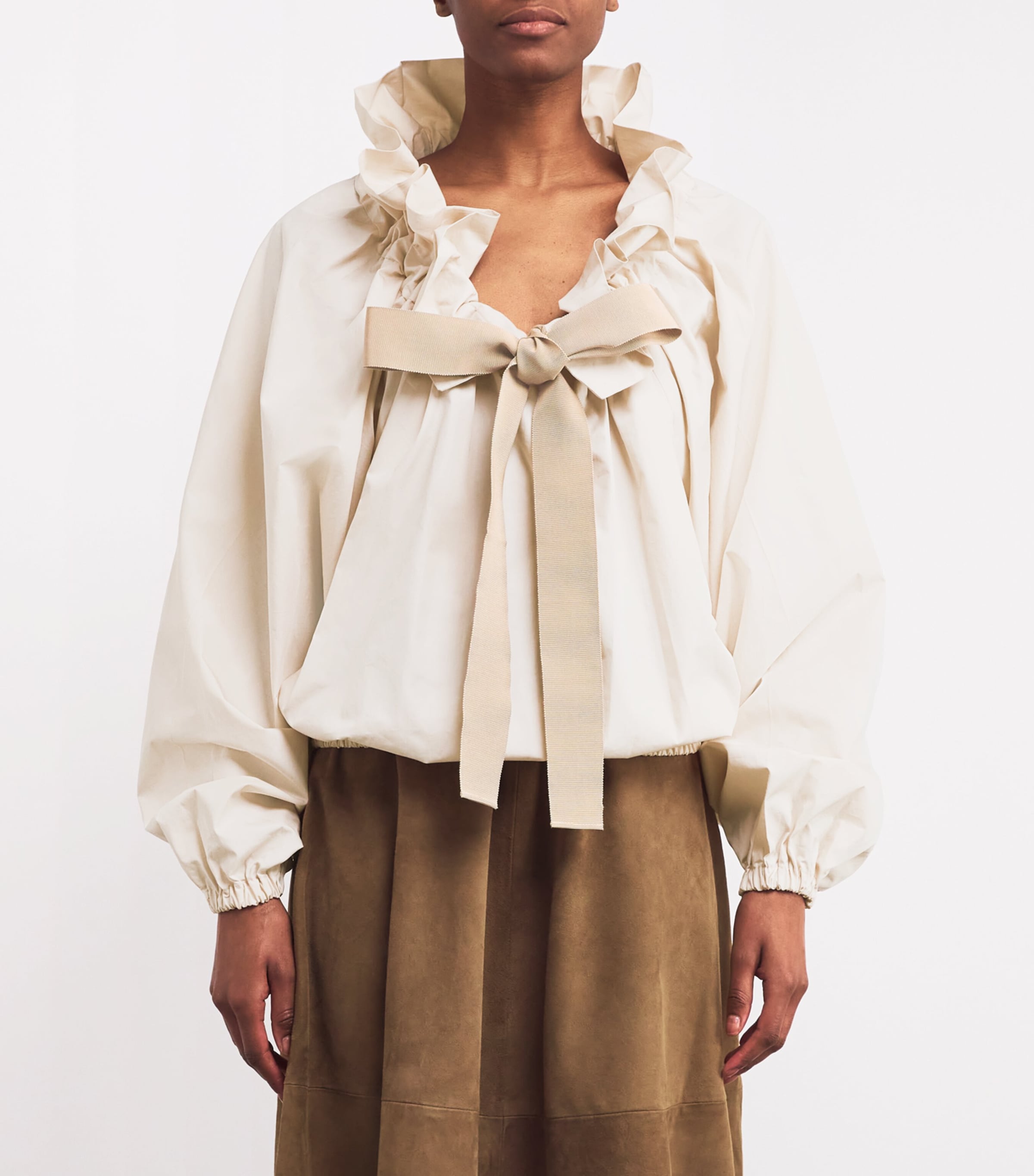 Patou Womens Cotton Poplin Iconic Blouse Tapioca Image 3