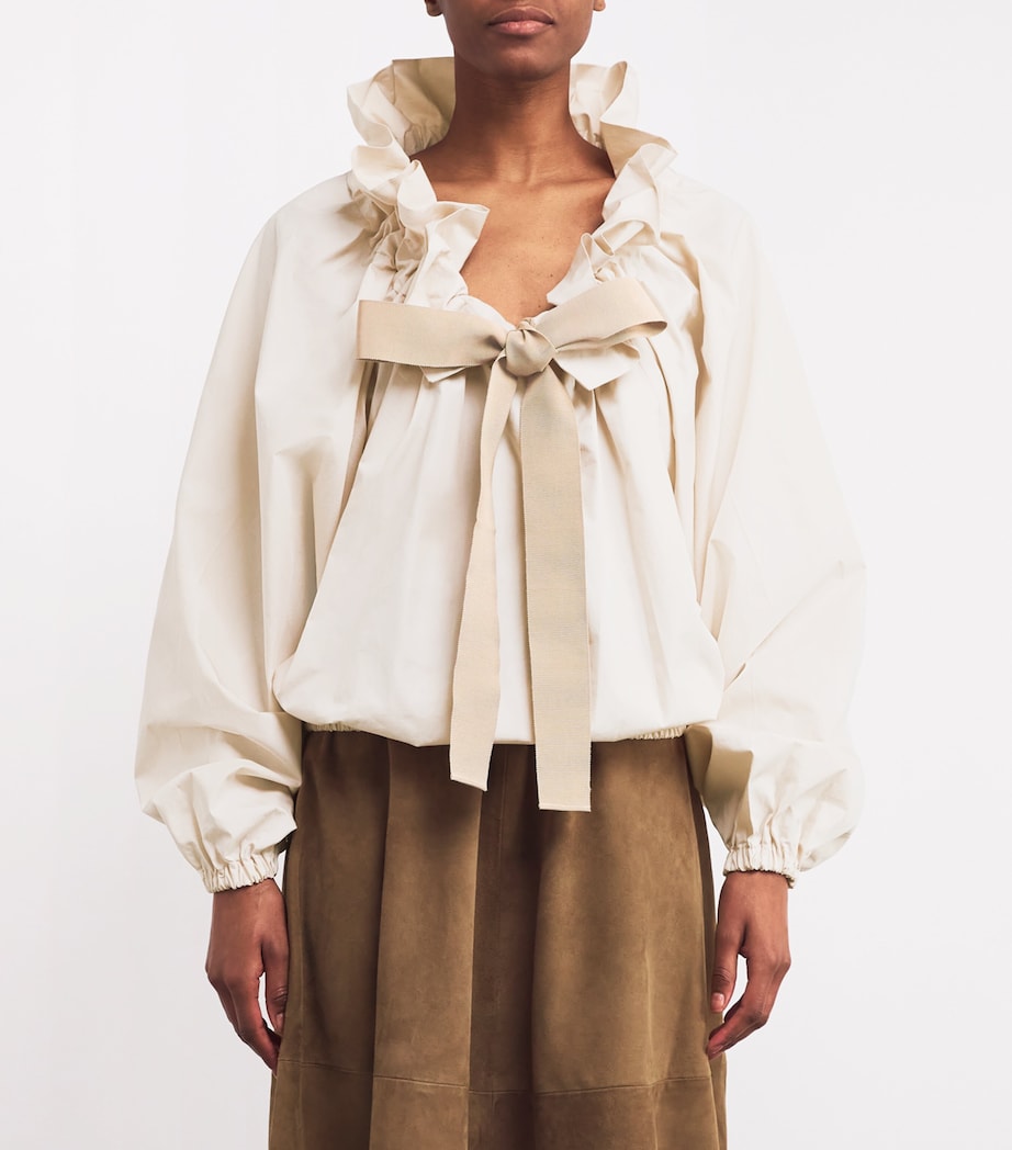 Patou Womens Cotton Poplin Iconic Blouse Tapioca Image 3