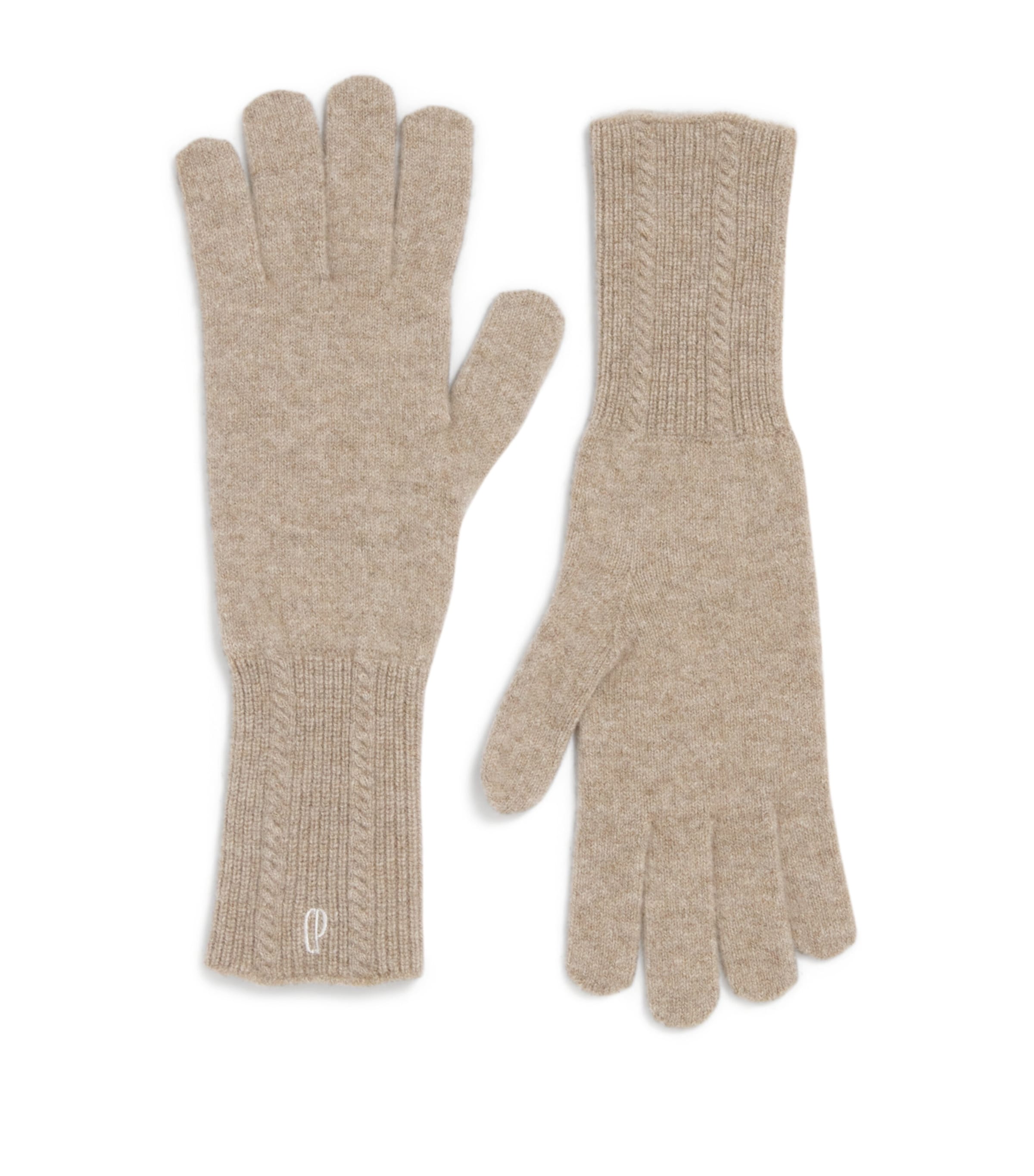 Claudie Pierlot Cashmere-blend Cable-knit Gloves In White