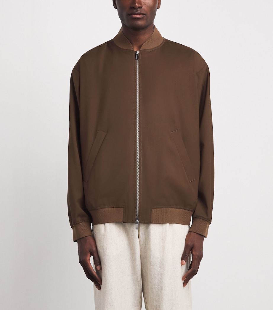 Barena Mens Virgin Wool Bomber Jacket Toffee Image 4