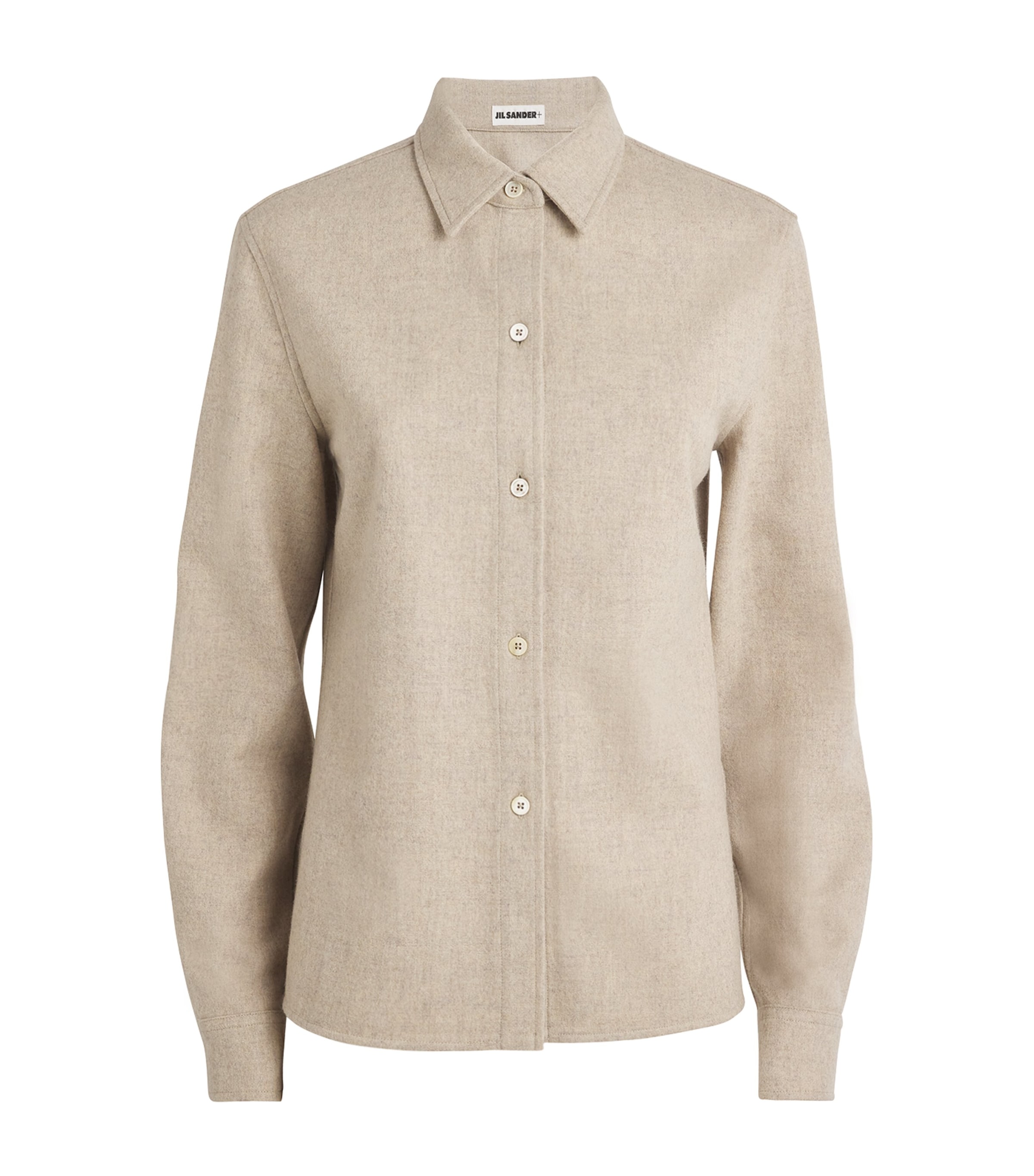 Jil Sander Virgin Wool Tailored Shirt In Beige