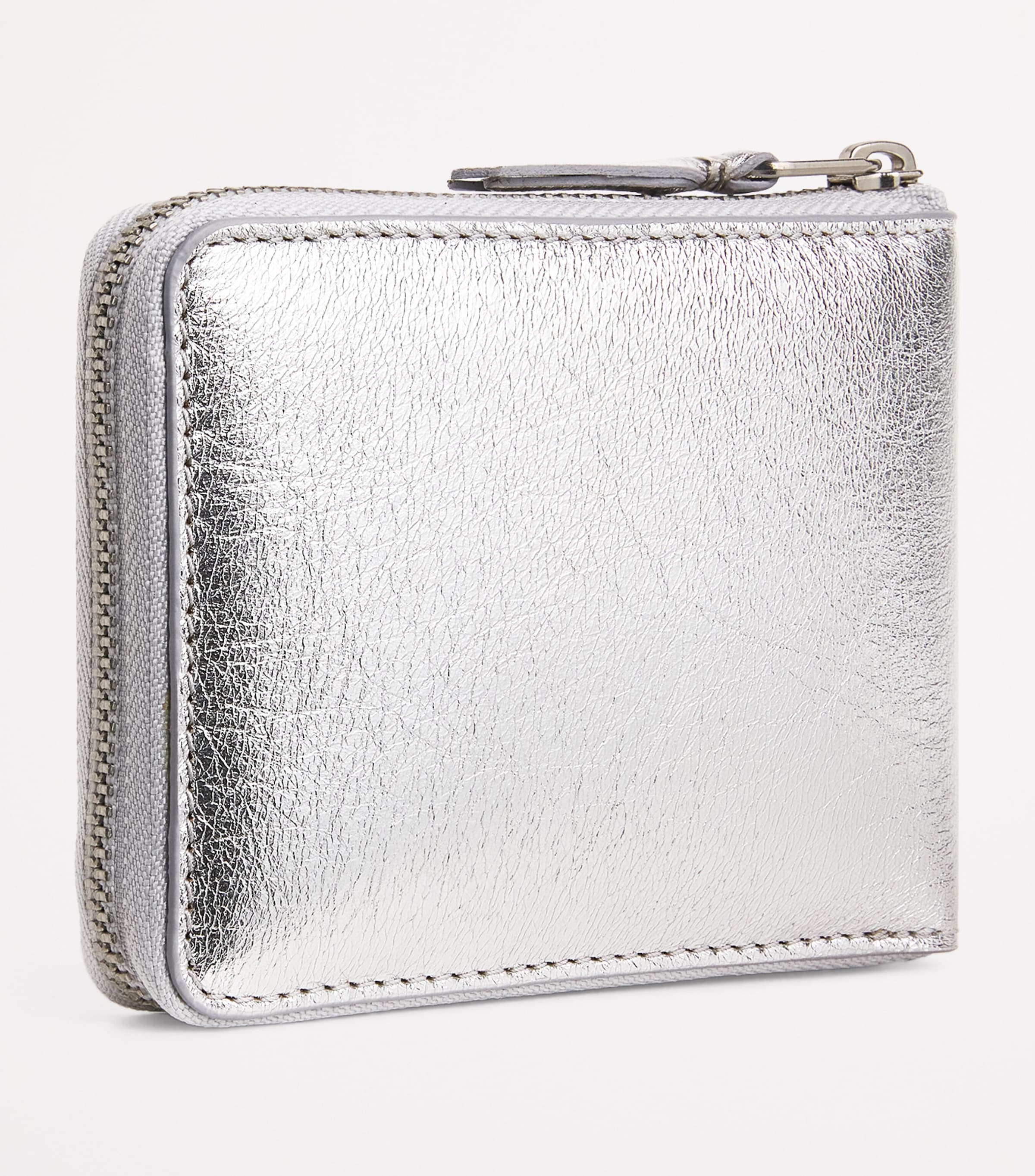 Comme Des Garçons Wallet Silver Leather Zipped Wallet | Harrods US