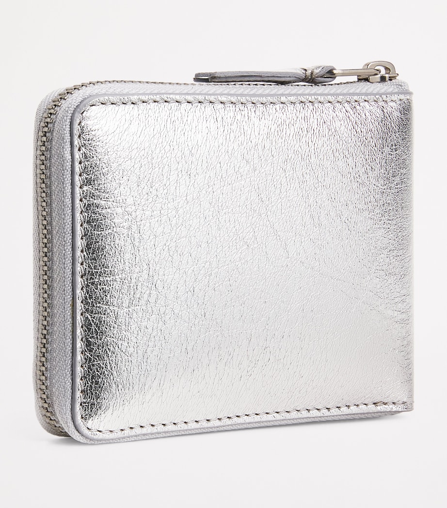 Leather Zipped Wallet SILVER Image 2