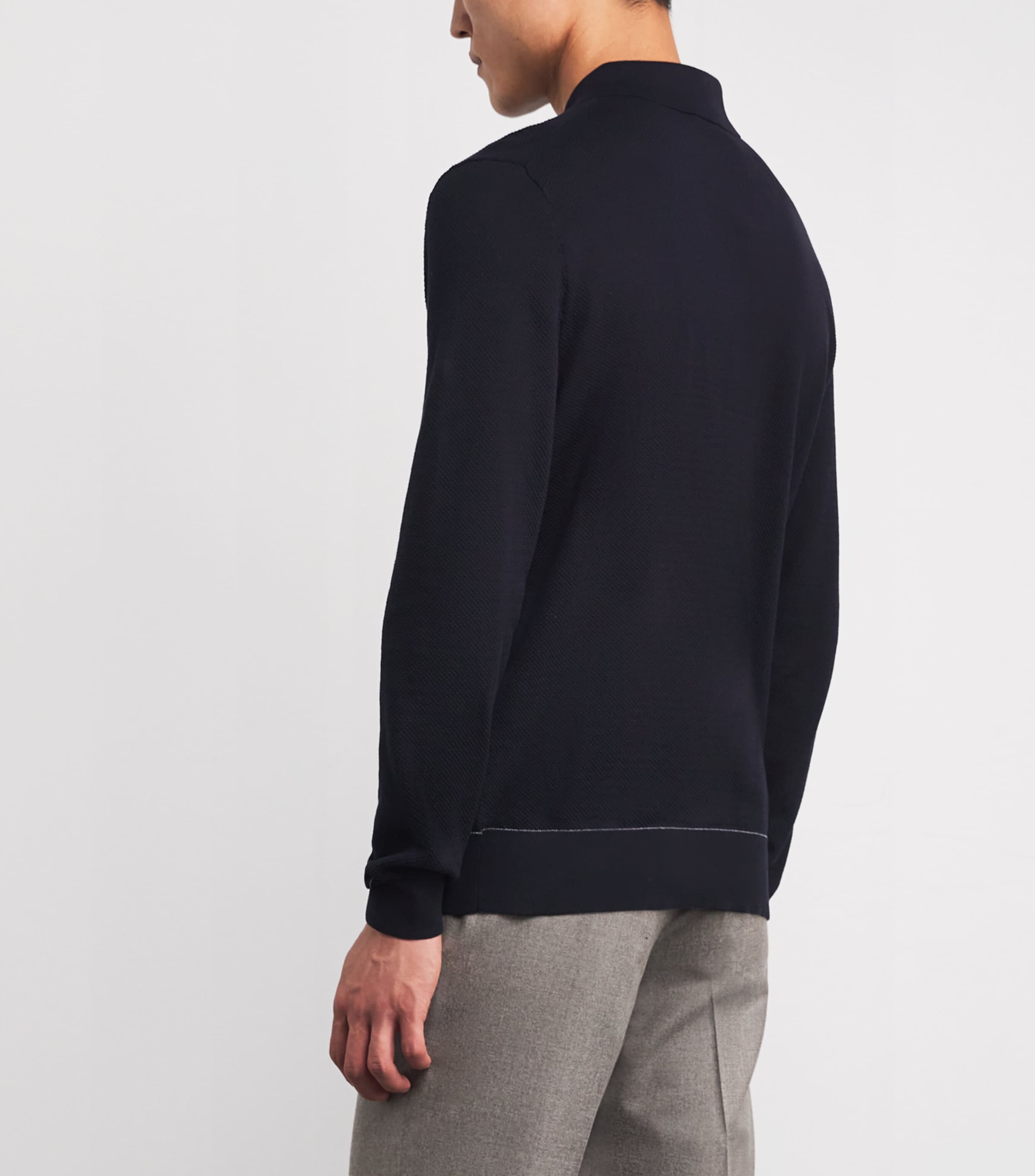 Cotton Contrast-Stitch Polo Shirt 4112 Image 4