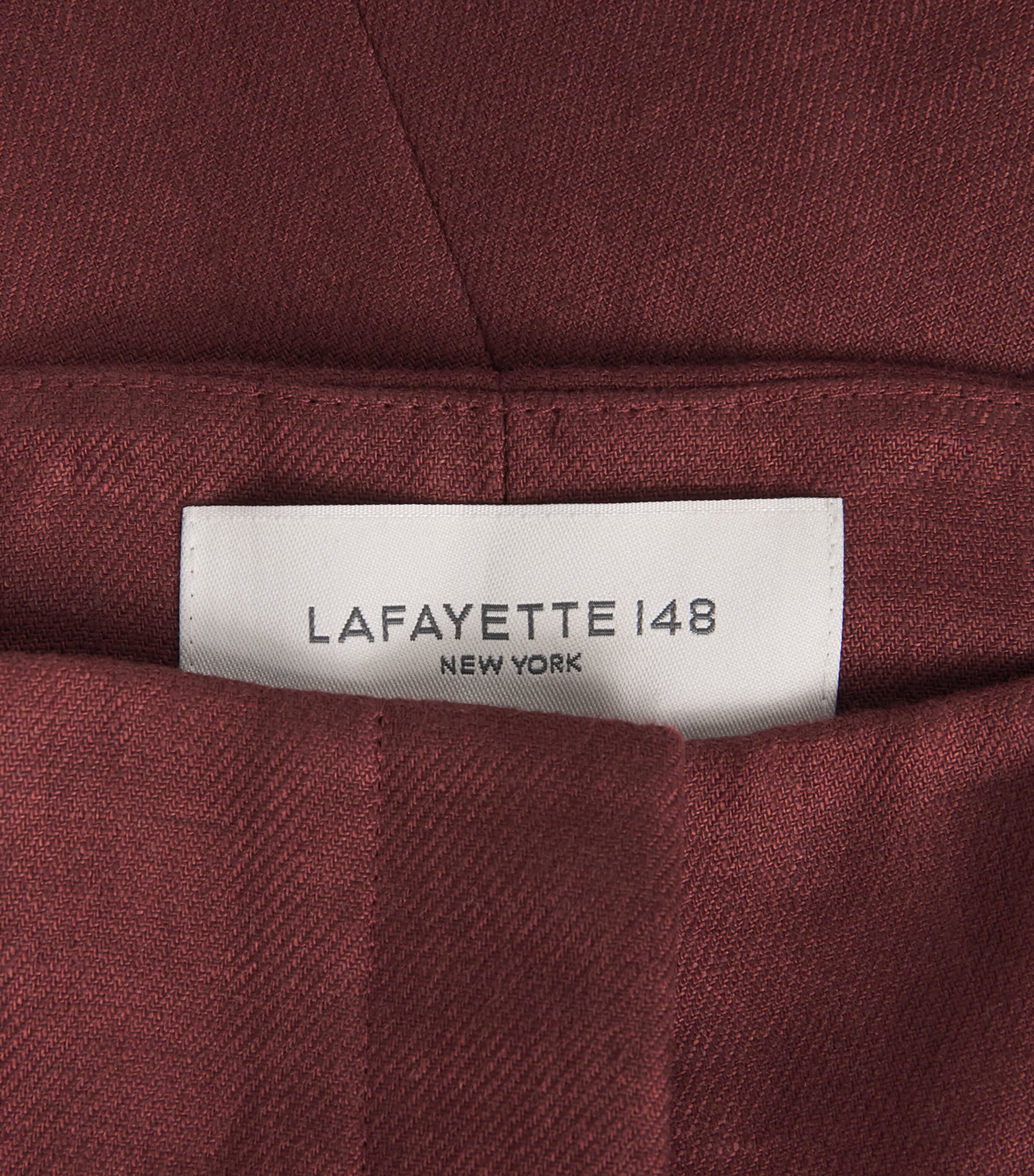 Lafayette 148 Womens Linen Thames Wide-Leg Trousers Rosewood Image 5