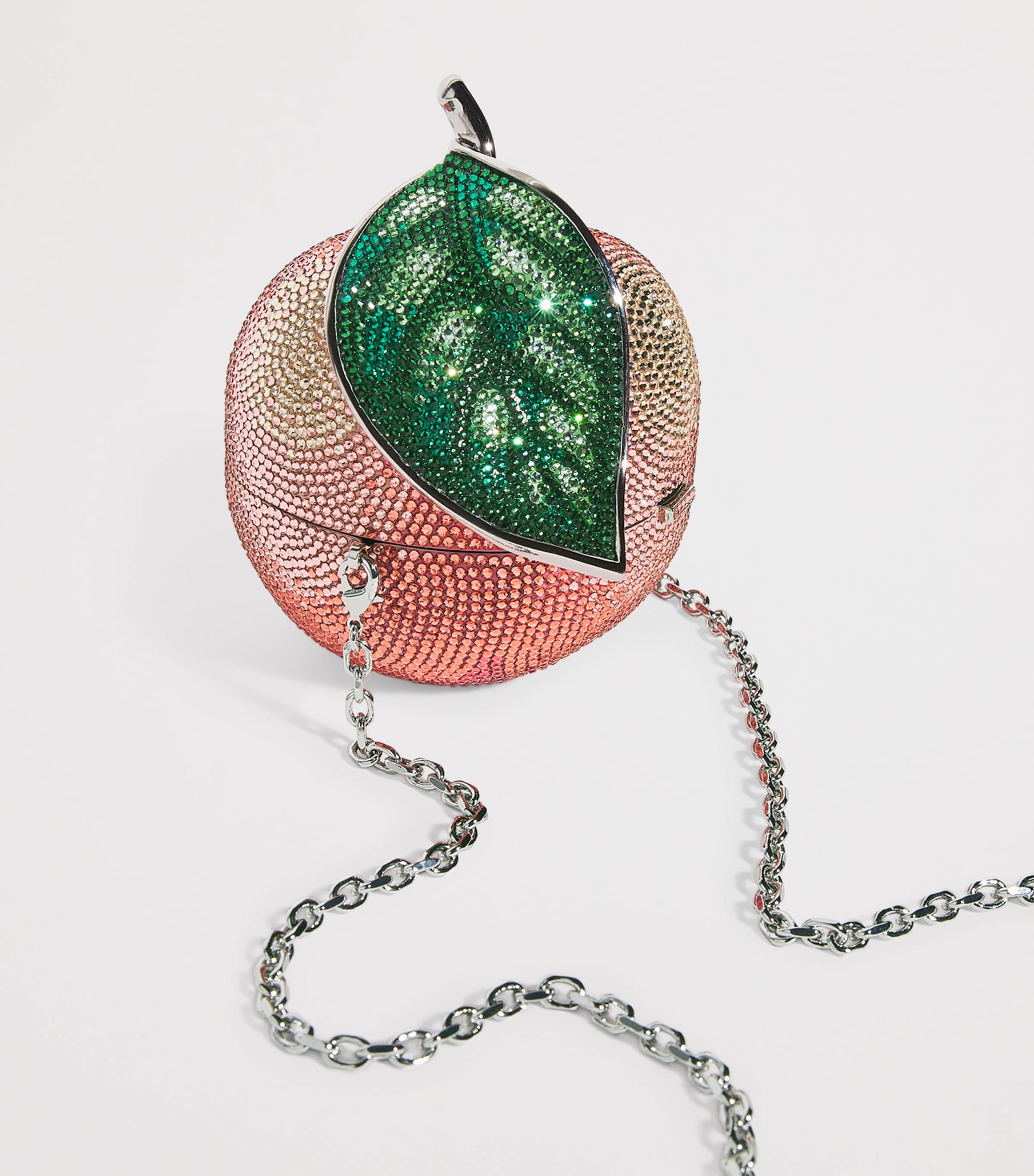 Judith Leiber Red Embellished Peachy Keen Clutch Bag | Harrods US