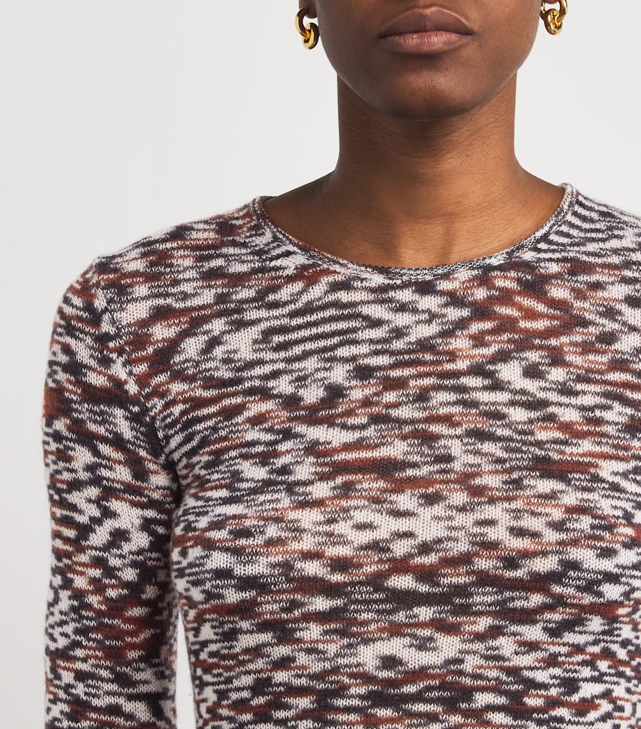 Cashmere-Wool Jacquard Sweater FM13X BLCK/BRWN Image 6