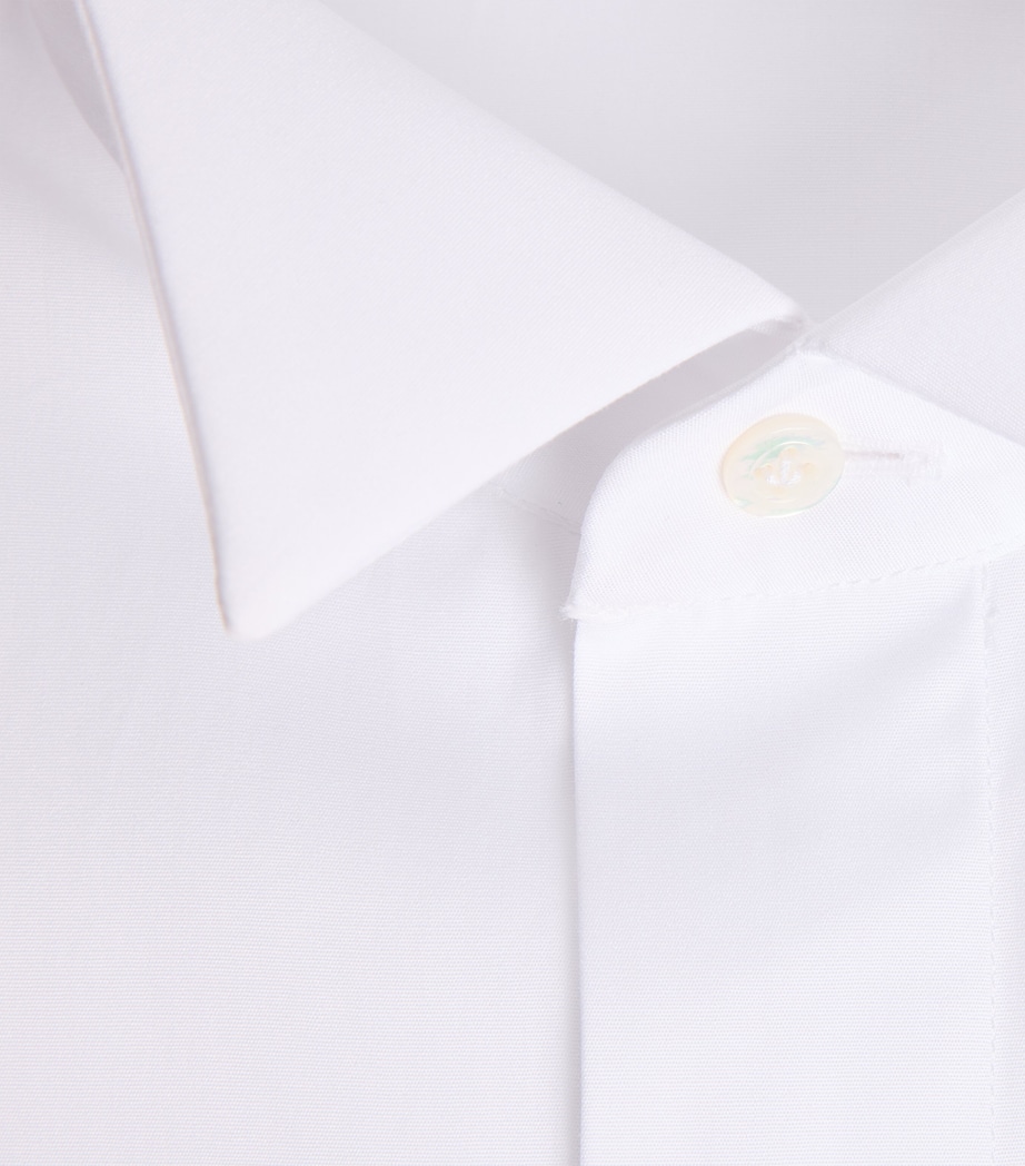 Barba Napoli Mens Cotton Hidden Placket Shirt White Image 6