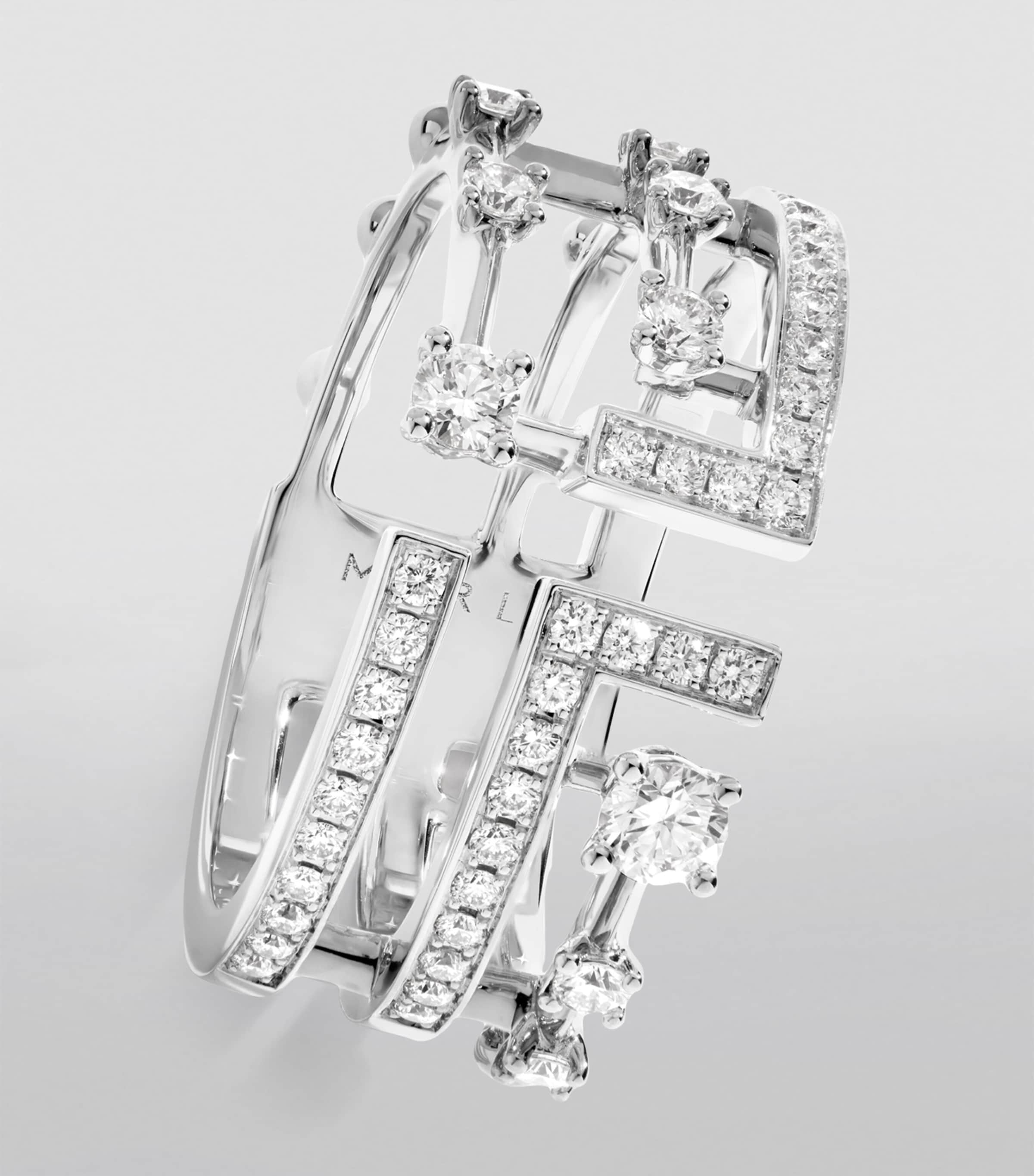 White Gold and Diamond Avenues Ring WHITE GOLD Image 3